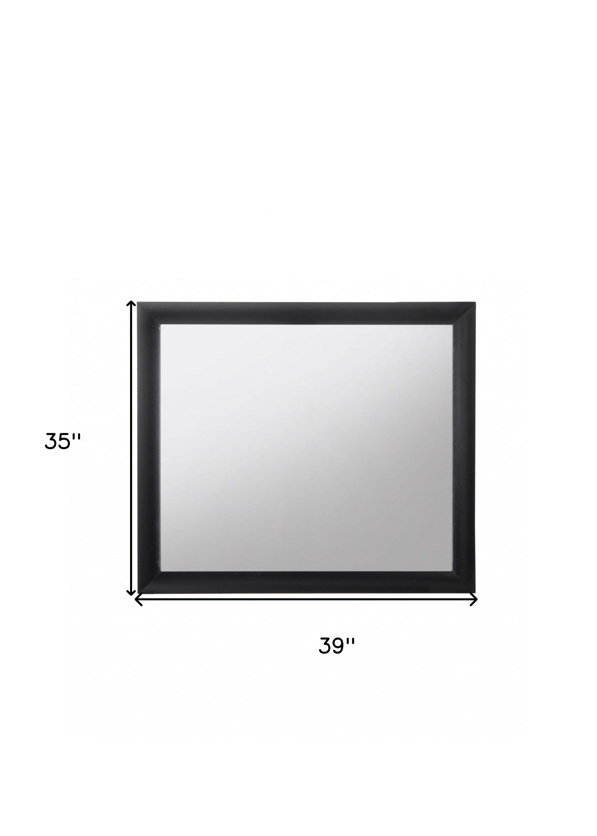 Contemporary Wood Frame Wall Mirror In Black | 35