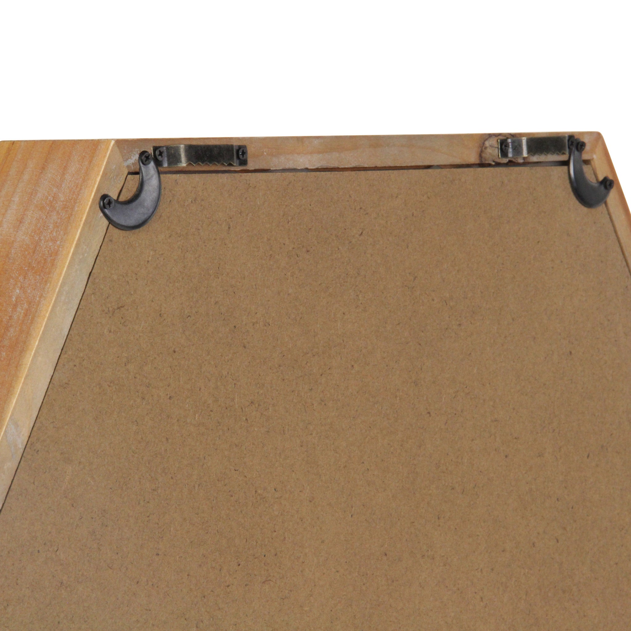 Modern Natural Wood Finish Hexagonal Wall Mirror | 20.5