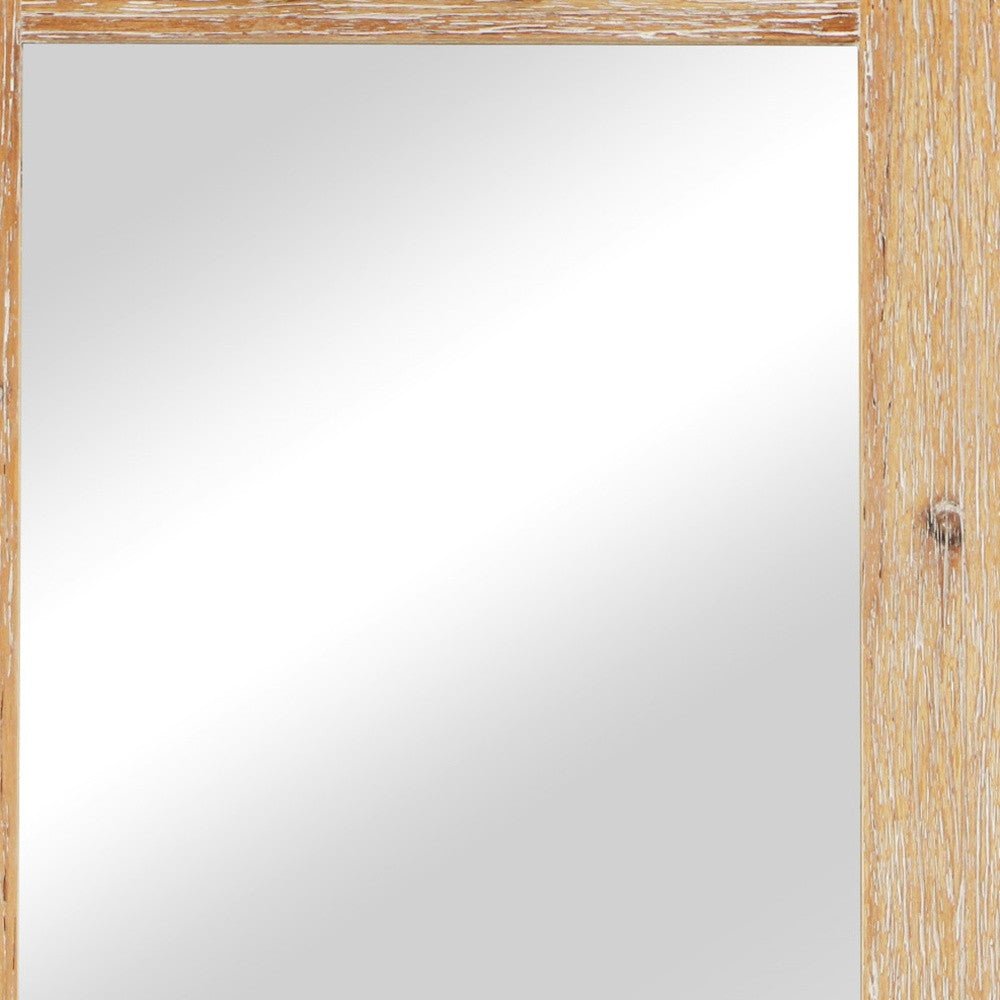 Brown Wood Finished Frame With Nautical Rope Accent Wall Mirror | 23