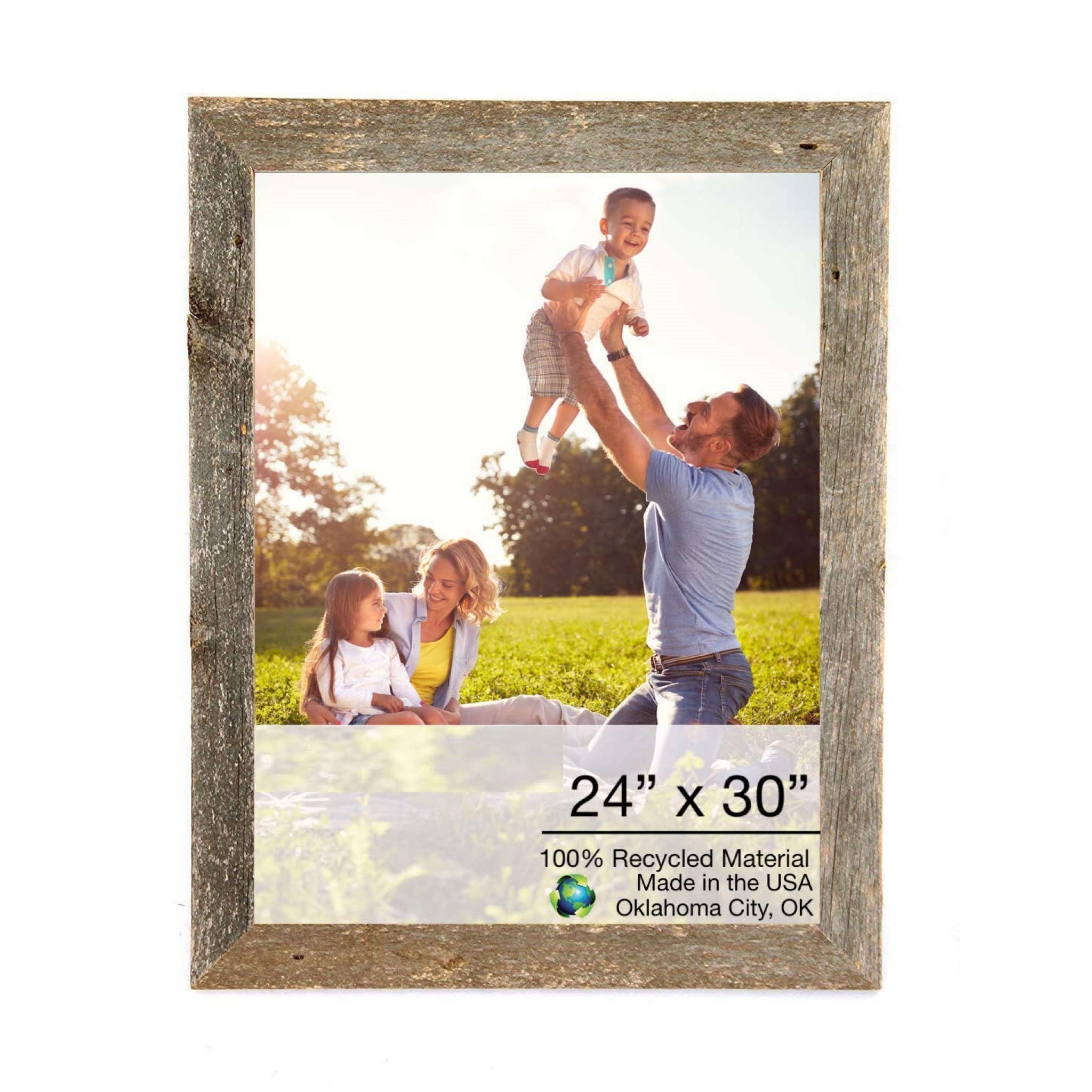 Natural Weathered Grey Picture Frame With Plexiglass Holder | 24