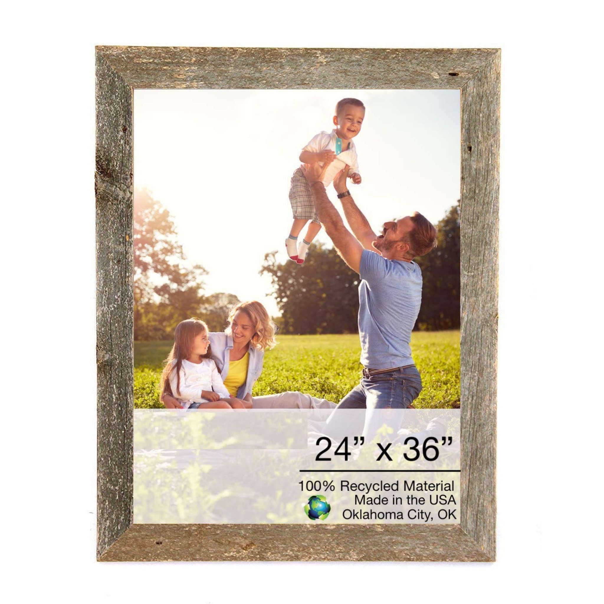 Natural Weathered Grey Picture Frame With Plexiglass Holder | 24