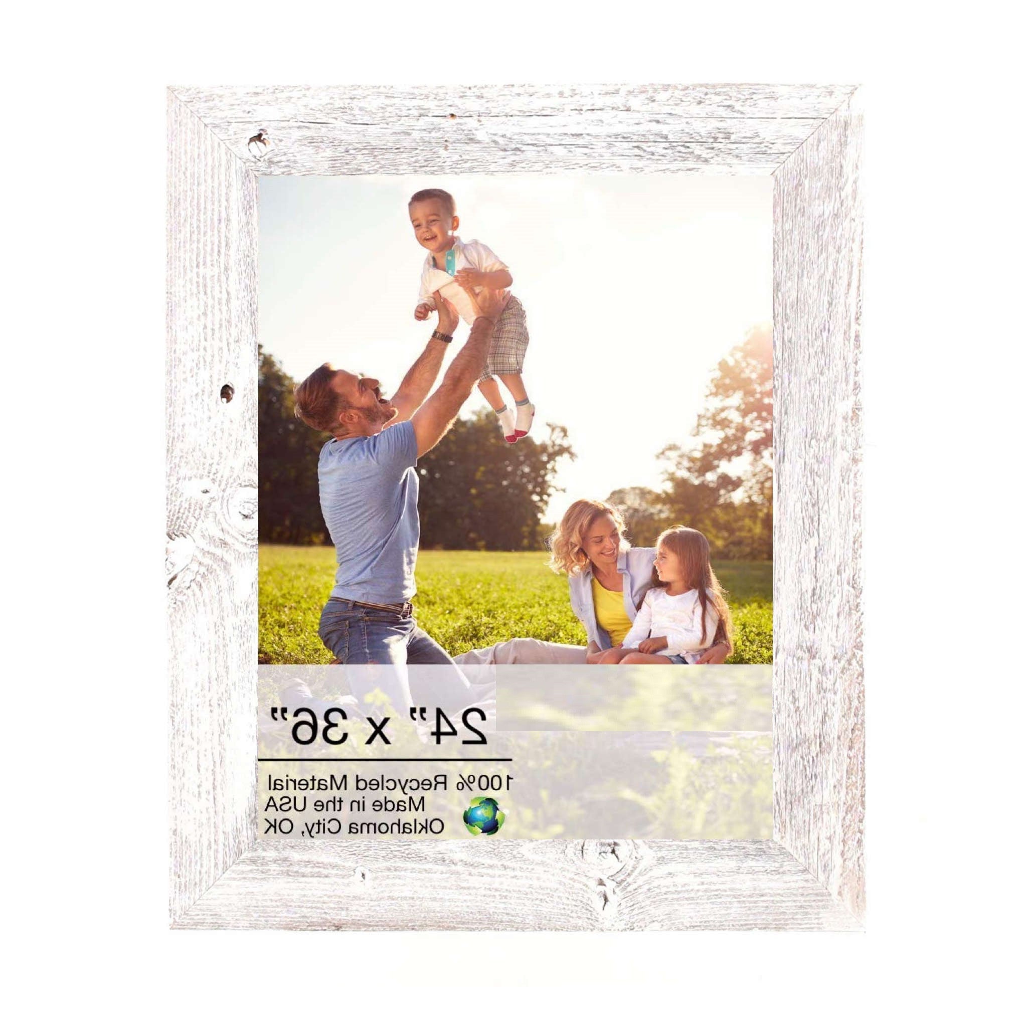 Rustic White-Washed Picture Frame With Plexiglass Holder | 24