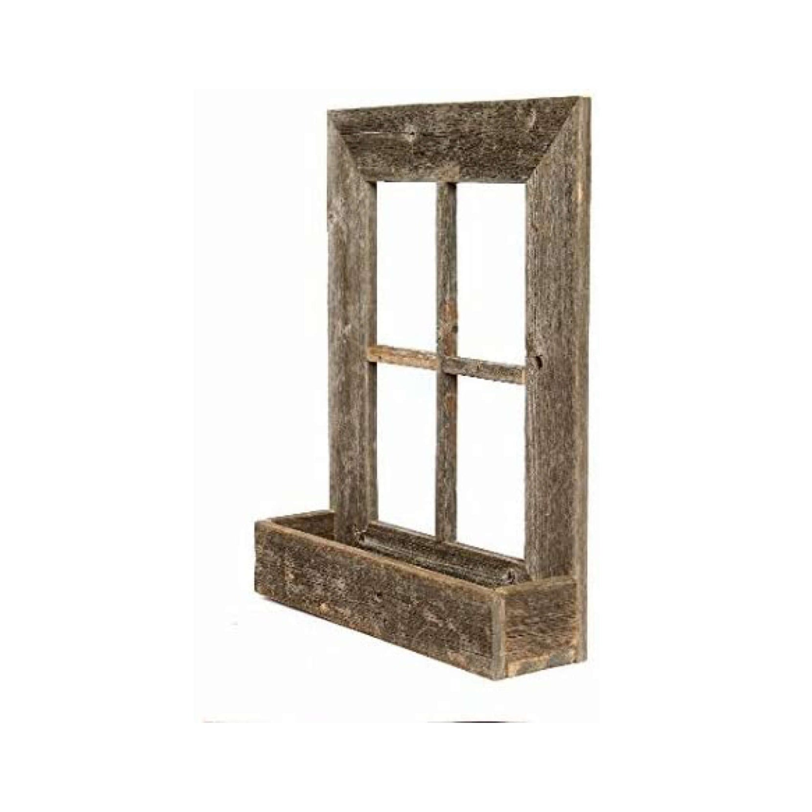 Rustic Weathered Grey Window Frame With Planter | 22