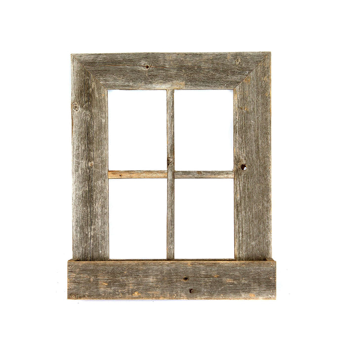 22X18 Rustic Weatered Grey Window Frame With Planter — Wallhogs