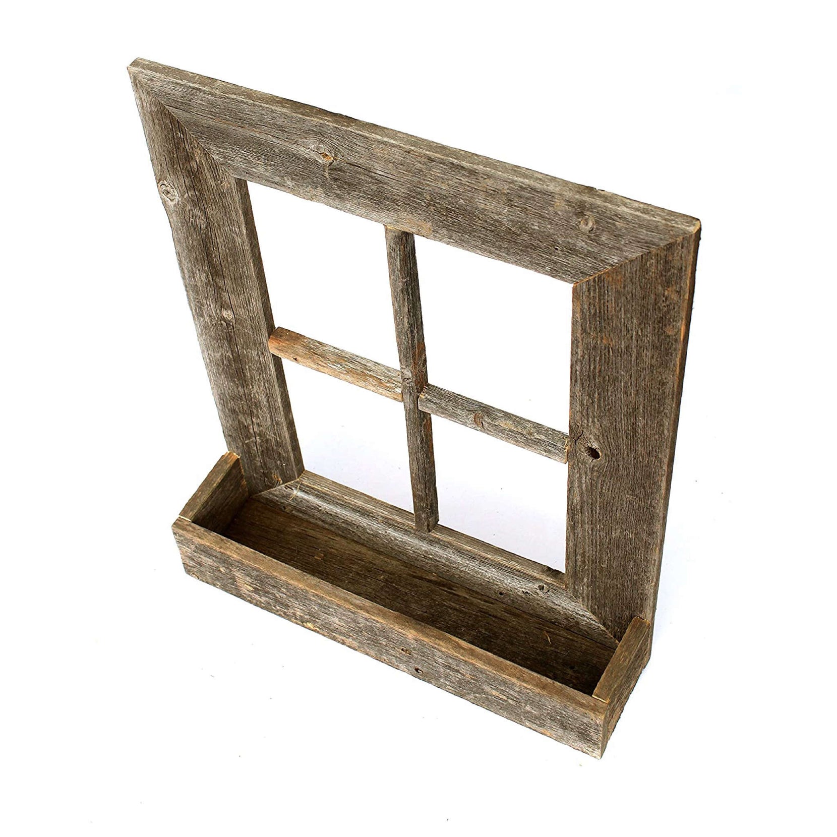 Rustic Weathered Grey Window Frame With Planter | 22