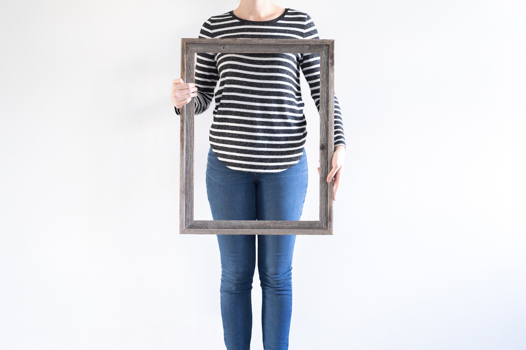 Weathered Grey Picture Frame With Sawtooth Hangers | 18