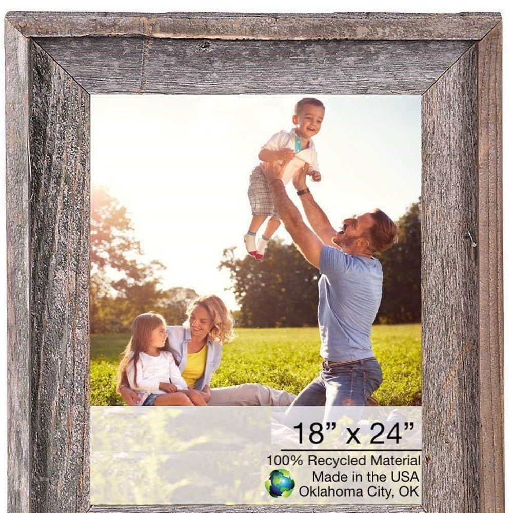 Natural Weathered Grey Picture Frame With Plexiglass Holder | 18