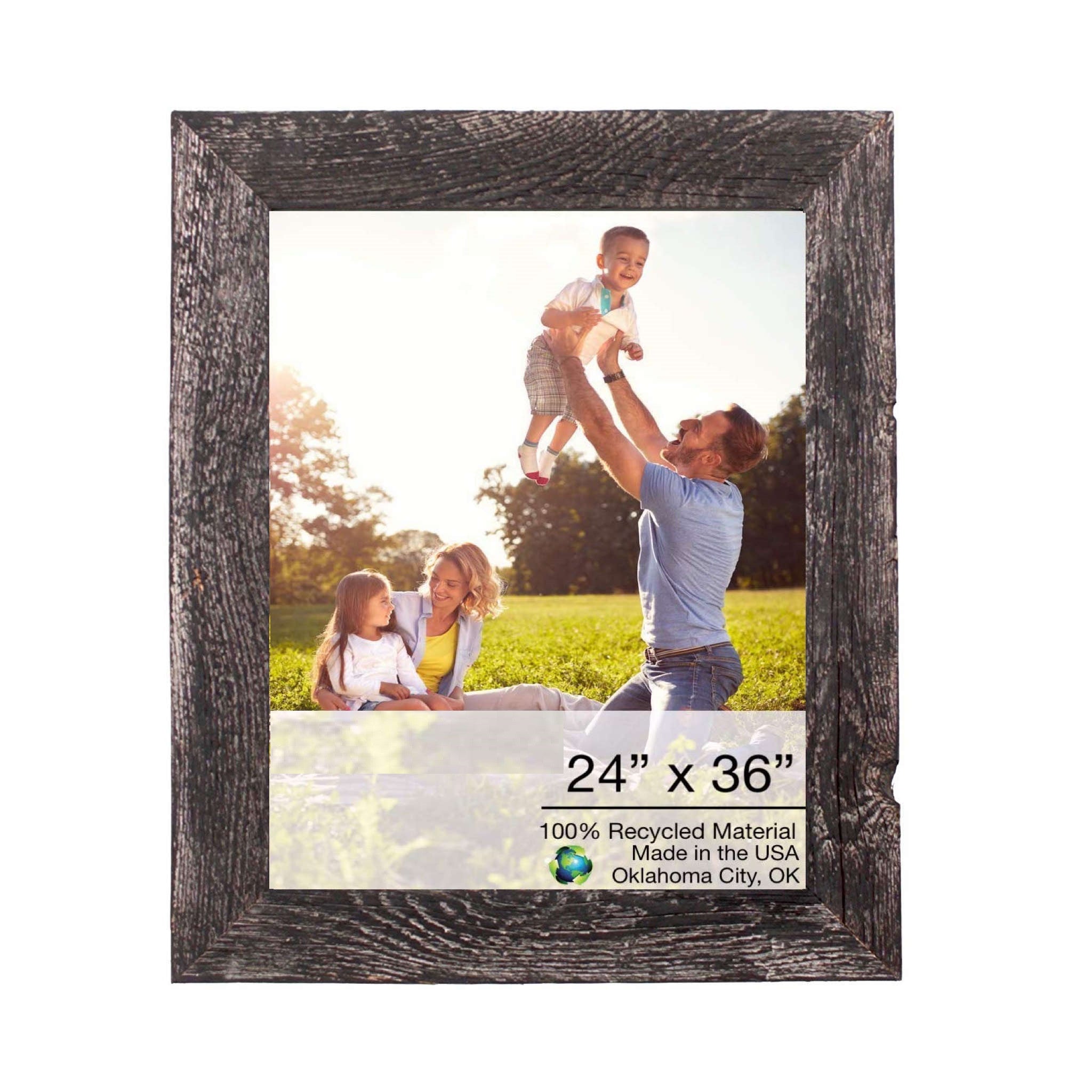Rustic Smoky Black Picture Frame With Plexiglass Holder | 24