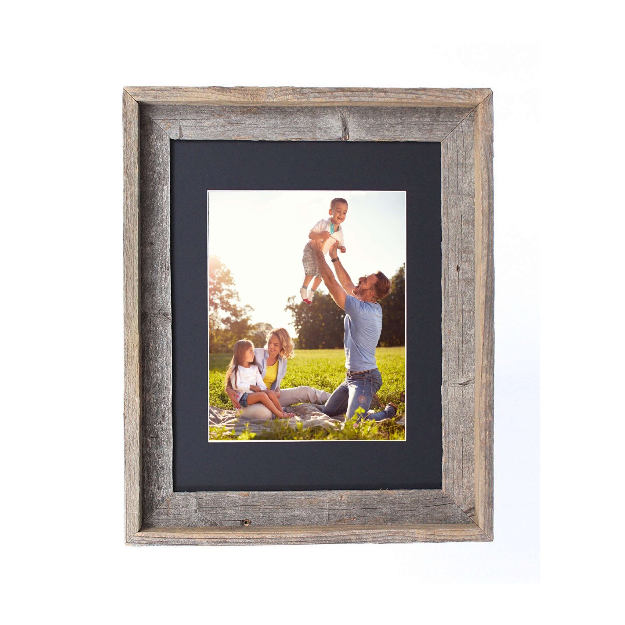 Rustic Black/Grey Wood Picture Frame With Plexiglass Holder | 16
