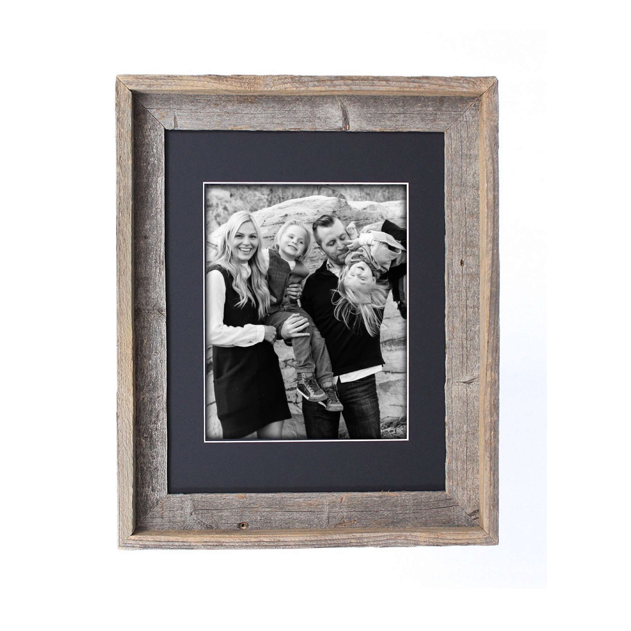 Rustic Black/Grey Wood Picture Frame With Plexiglass Holder | 16