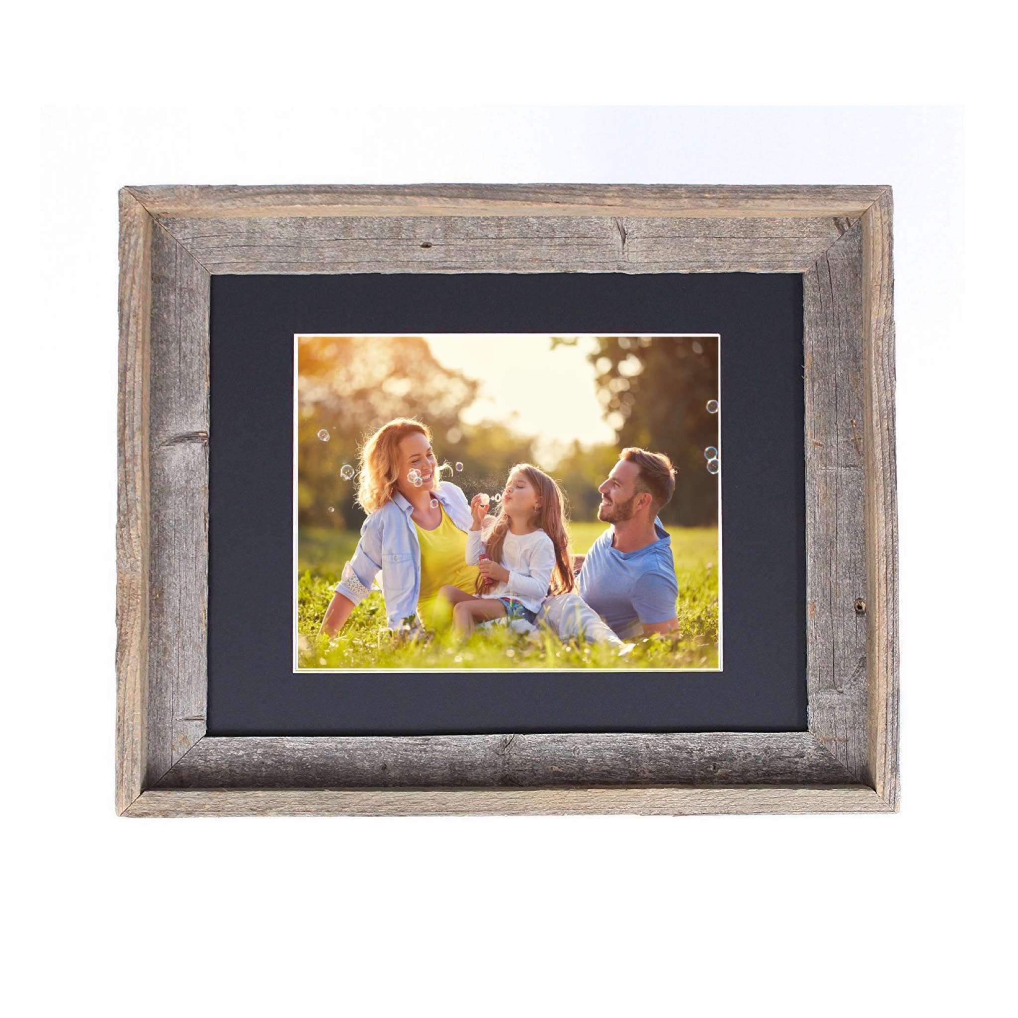 Rustic Black/Grey Wood Picture Frame With Plexiglass Holder | 16