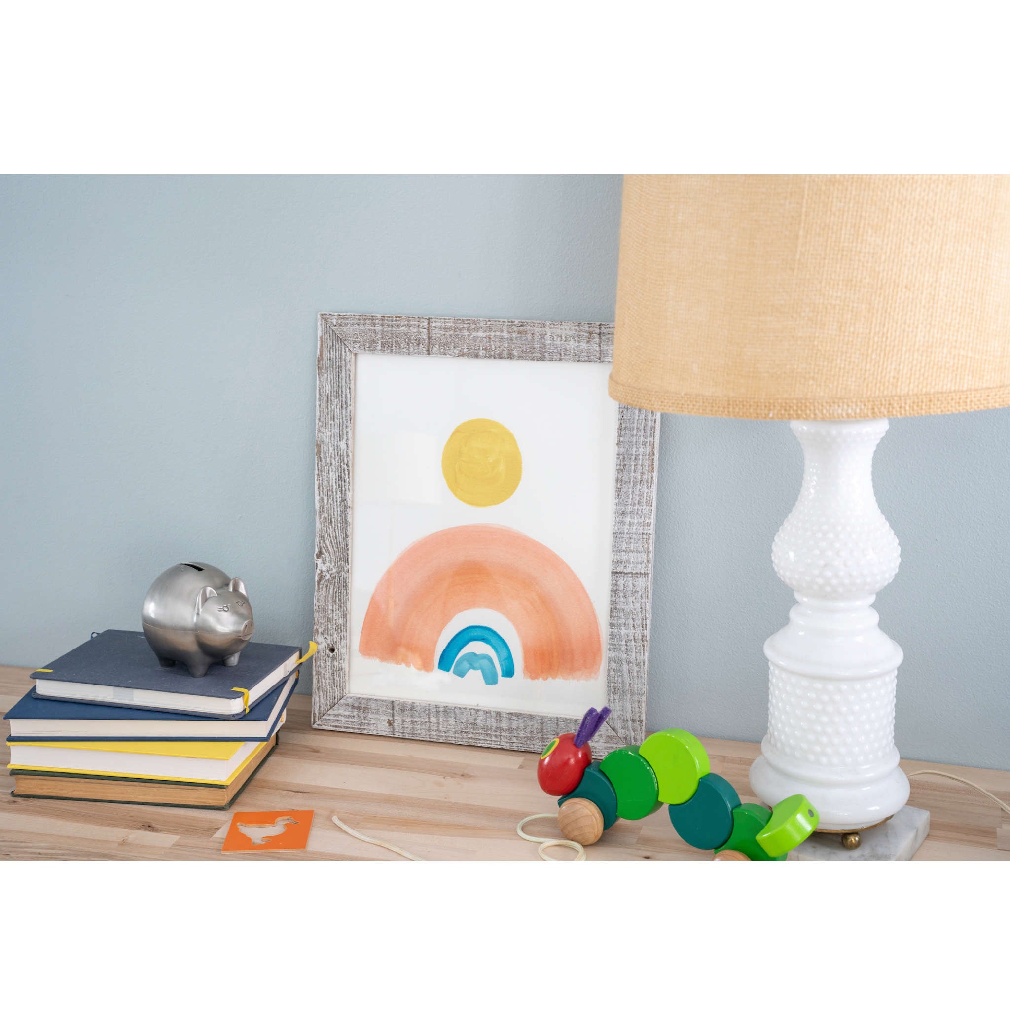 Rustic White-Washed Wood Picture Frame With Plexiglass Holder | 11