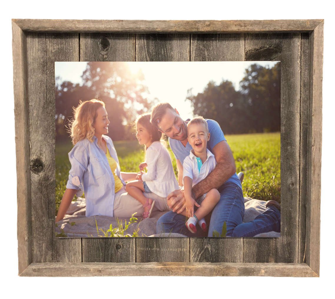 Weathered Grey Wood Picture Frame With Plexiglass Holder | 11