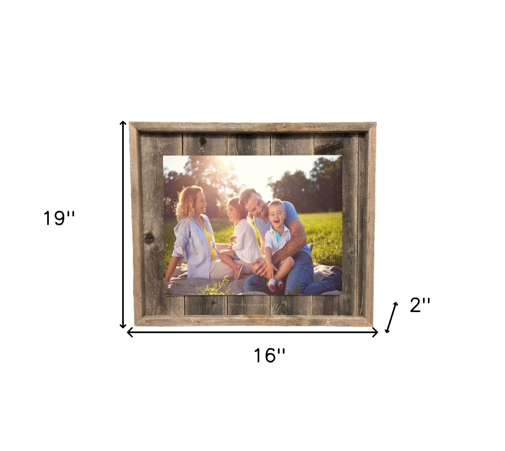 Weathered Grey Wood Picture Frame With Plexiglass Holder | 11