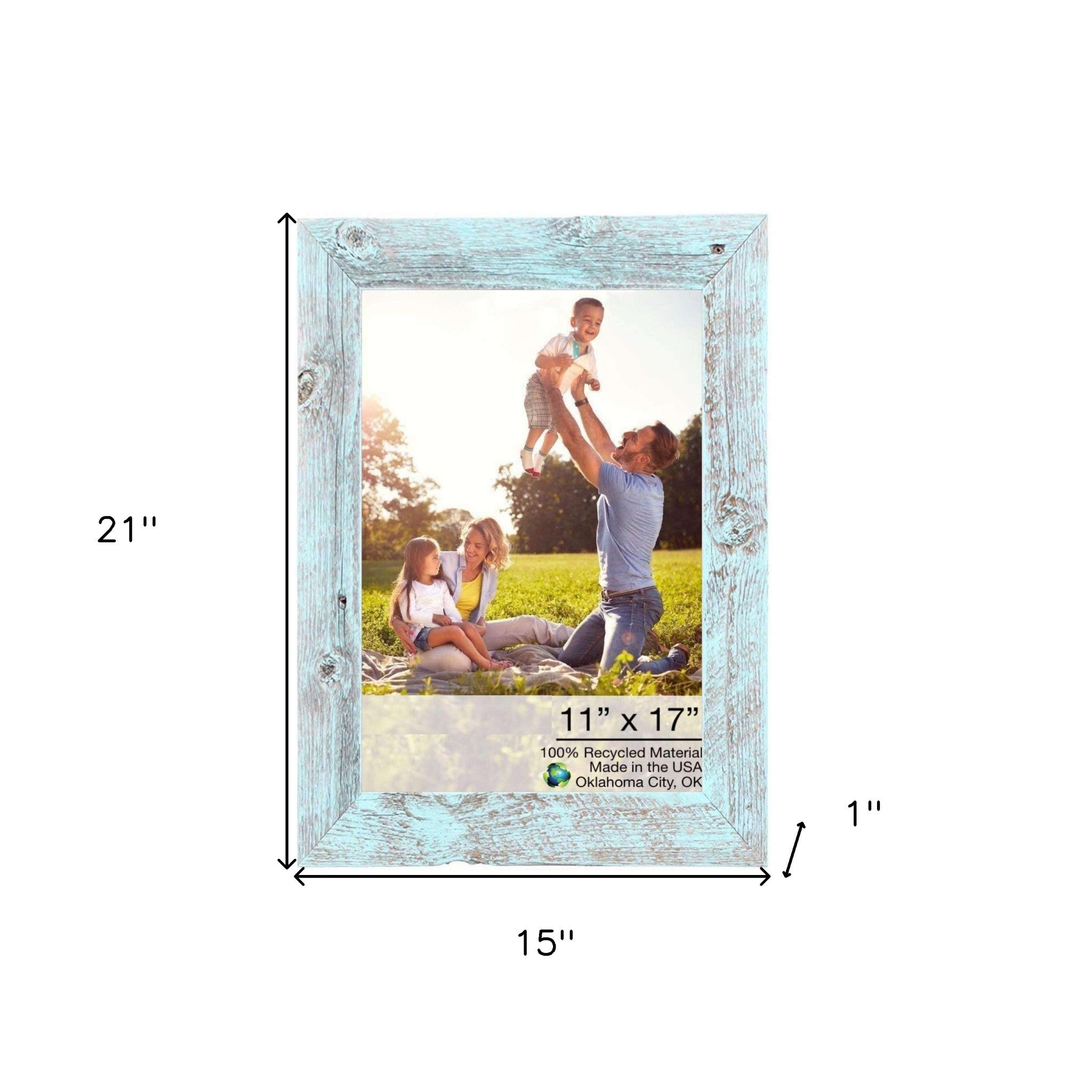 Rustic Blue Wood Picture Frame | 11