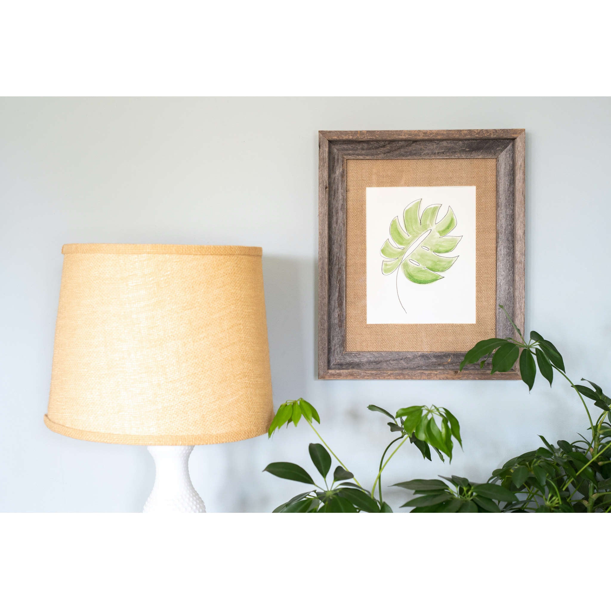 Rustic Burlap & Wood Picture Frame With Plexiglass | 11