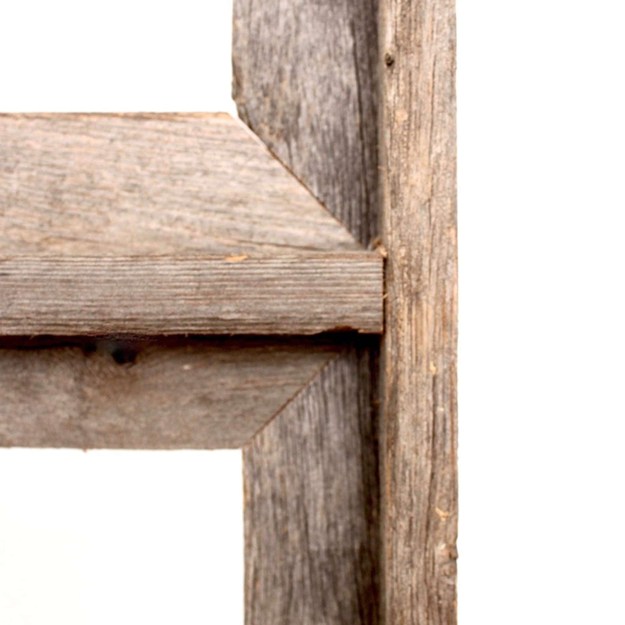 Three Photo Rustic Weathered Grey Wood Picture Frame With Plexiglass Holder | 8