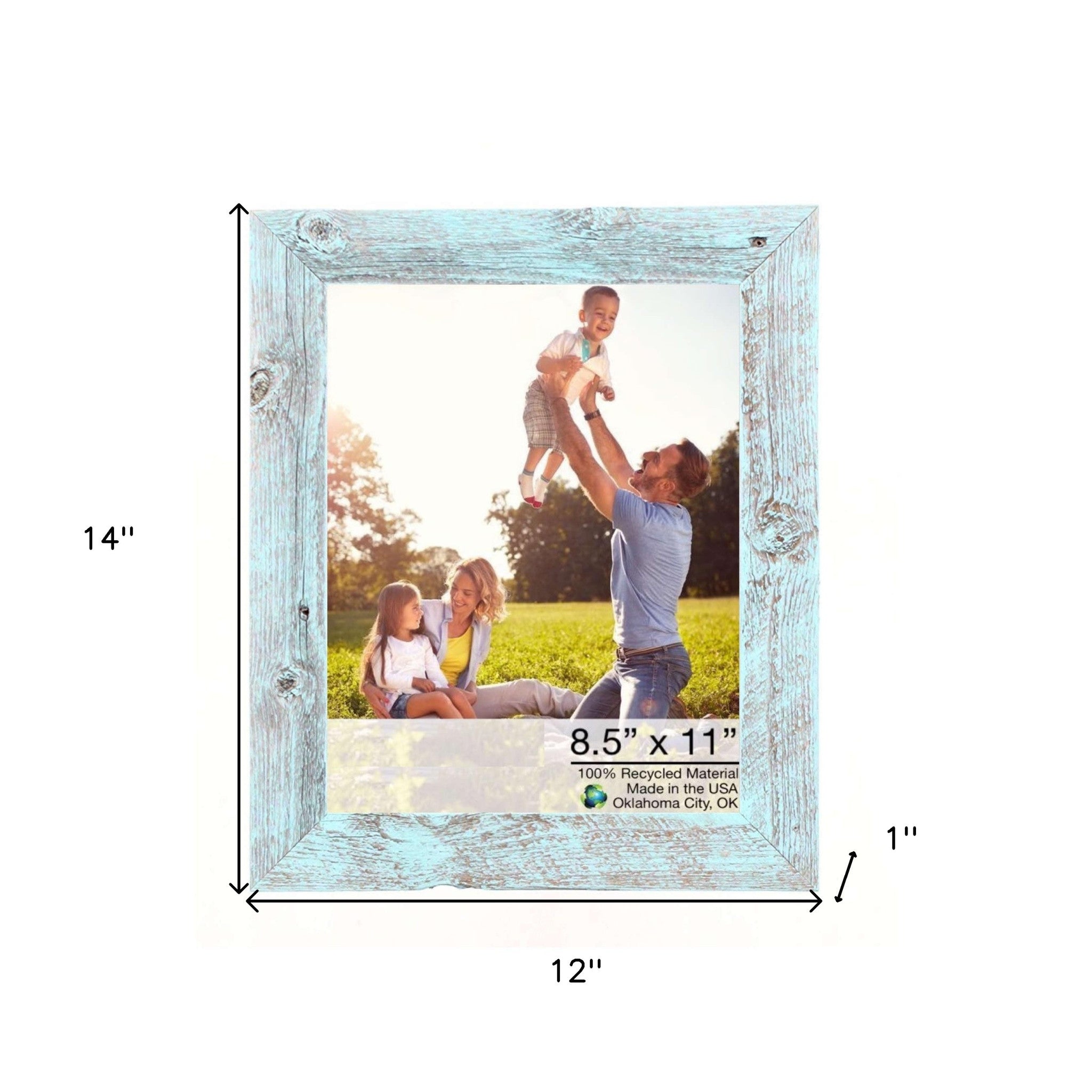 Rustic Blue Wood Picture Frame | 8.5