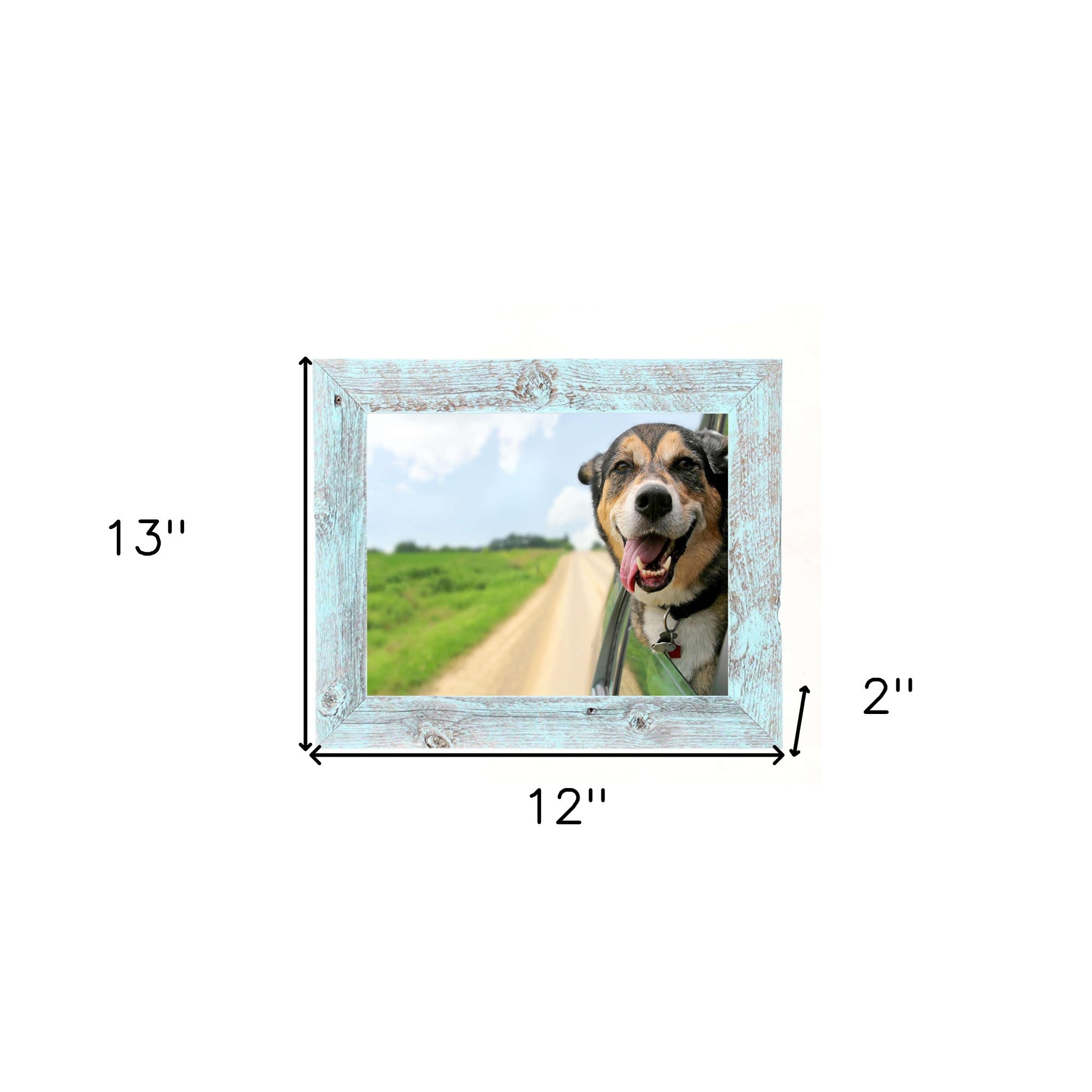 Rustic White-Washed Wood Picture Frame With Plexiglass Holder | 10