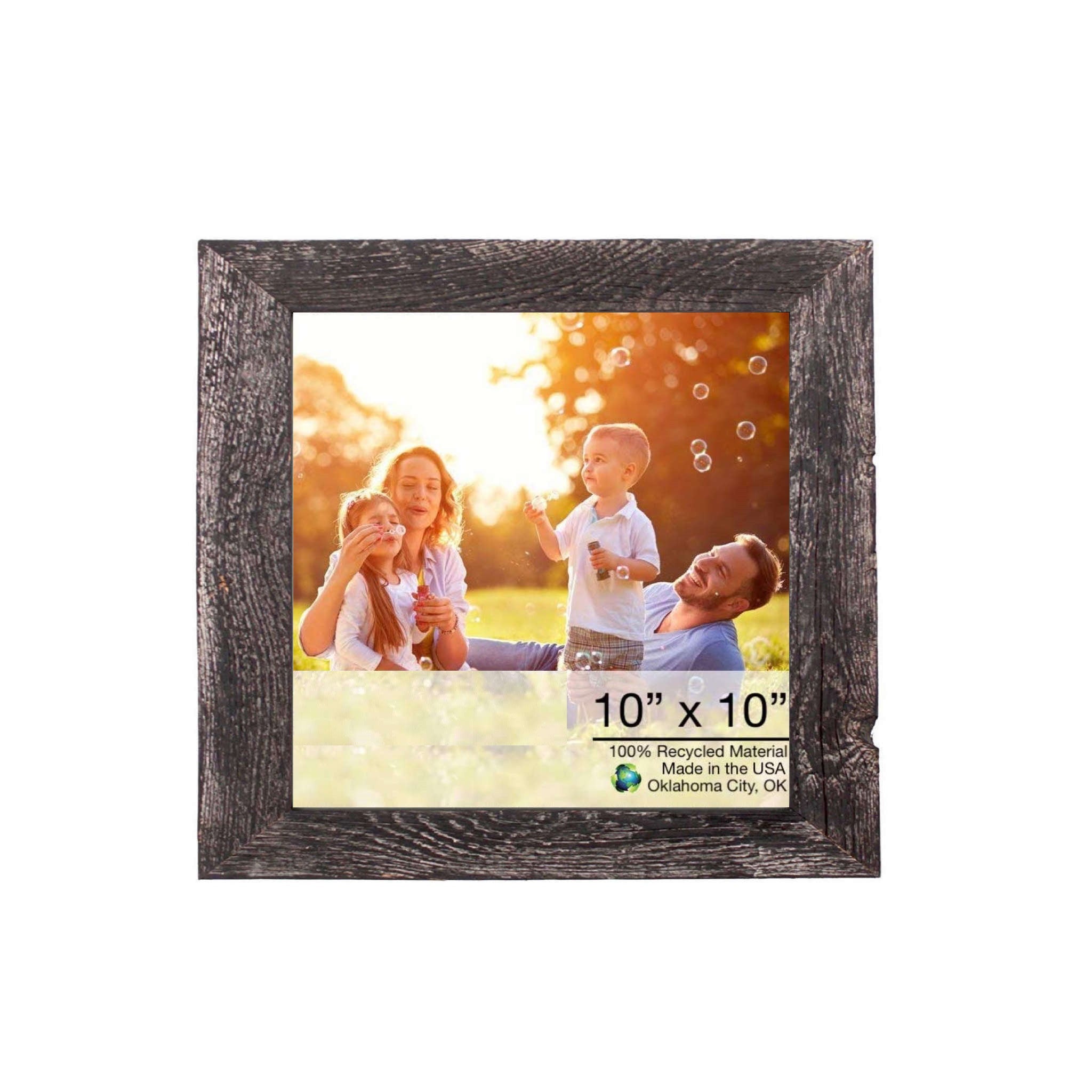 Rustic Smoky Black Wood Picture Frame | 10