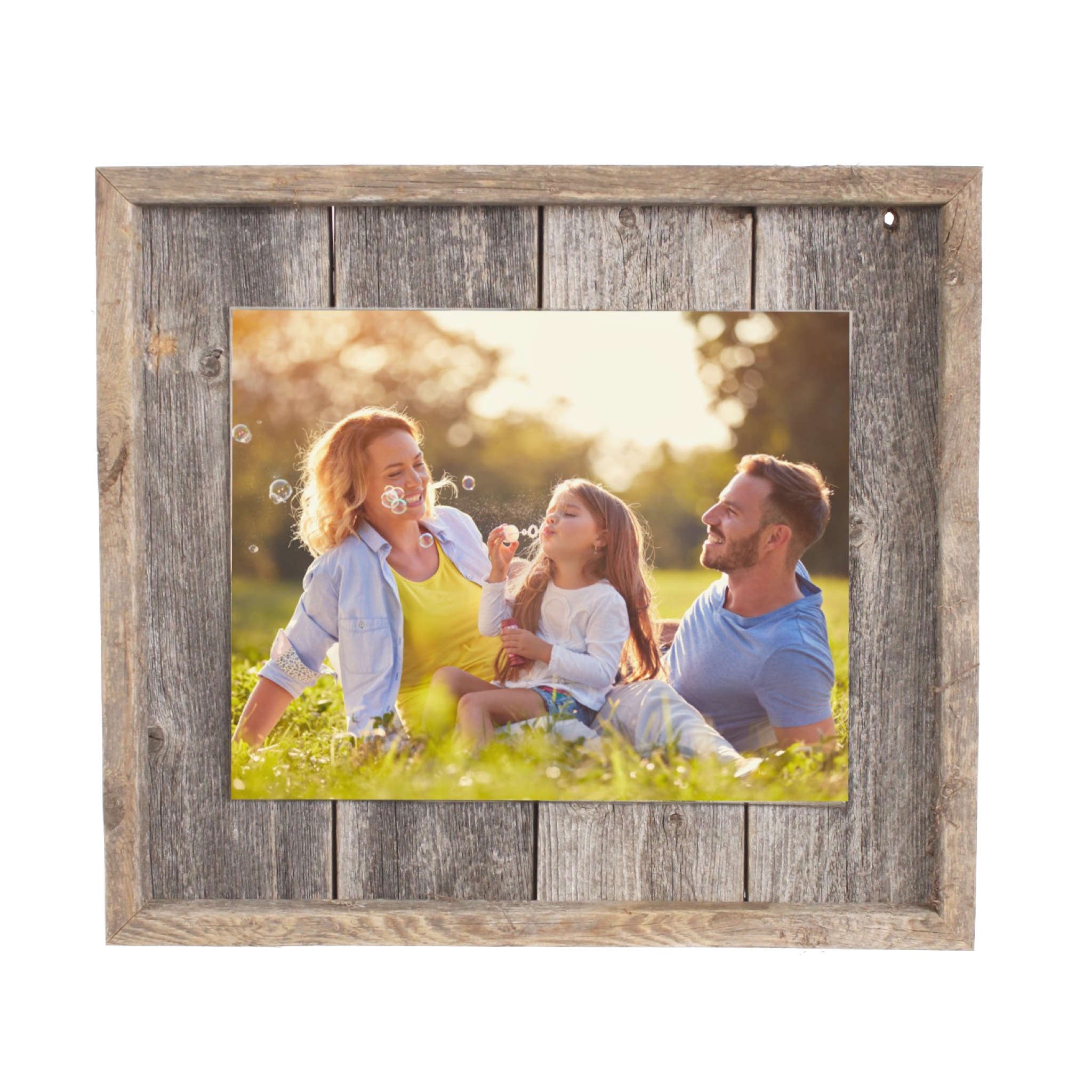 Rustic Weathered Gray Wood Picture Frame With Plexiglass Holder | 8.5