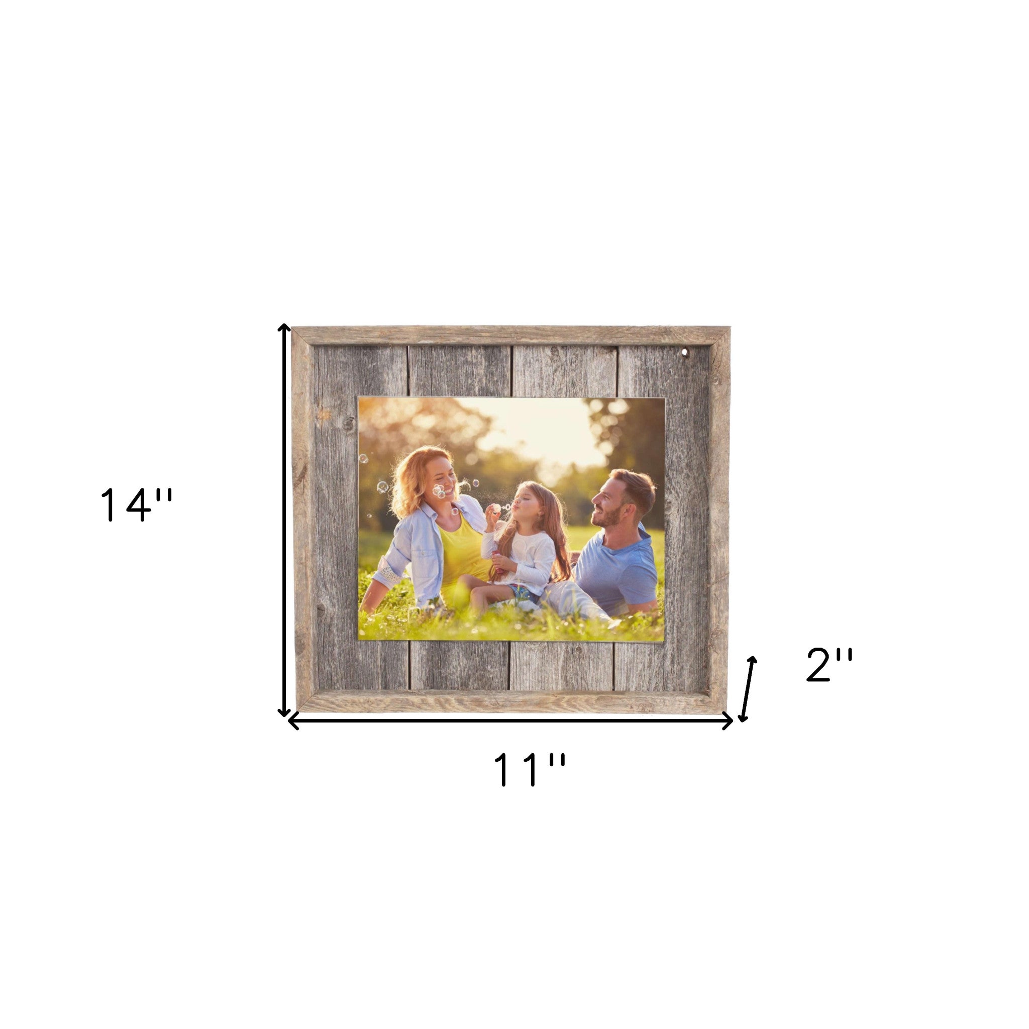 Rustic Weathered Gray Wood Picture Frame With Plexiglass Holder | 8.5