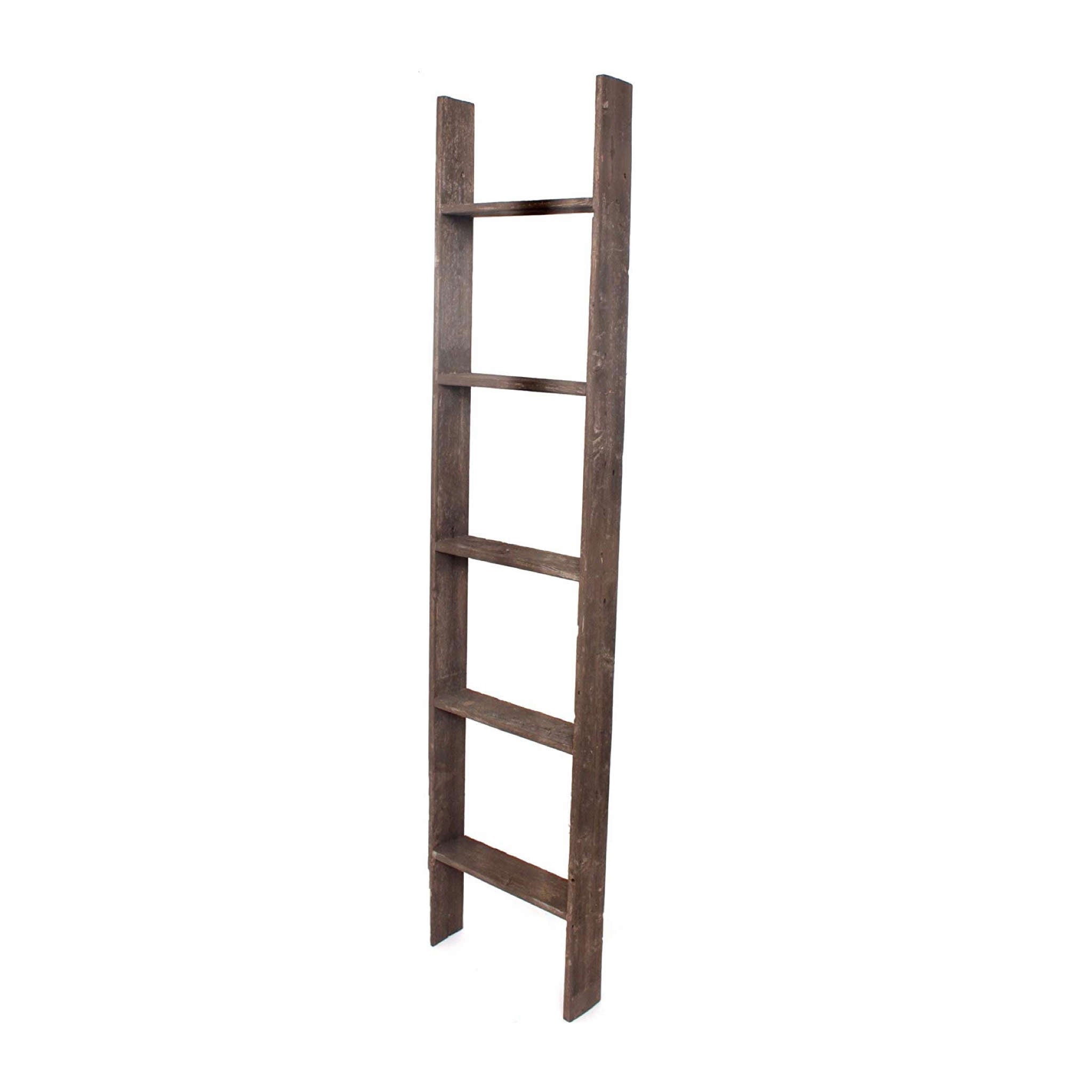 5 Step Rustic Wood Ladder Shelf | 15