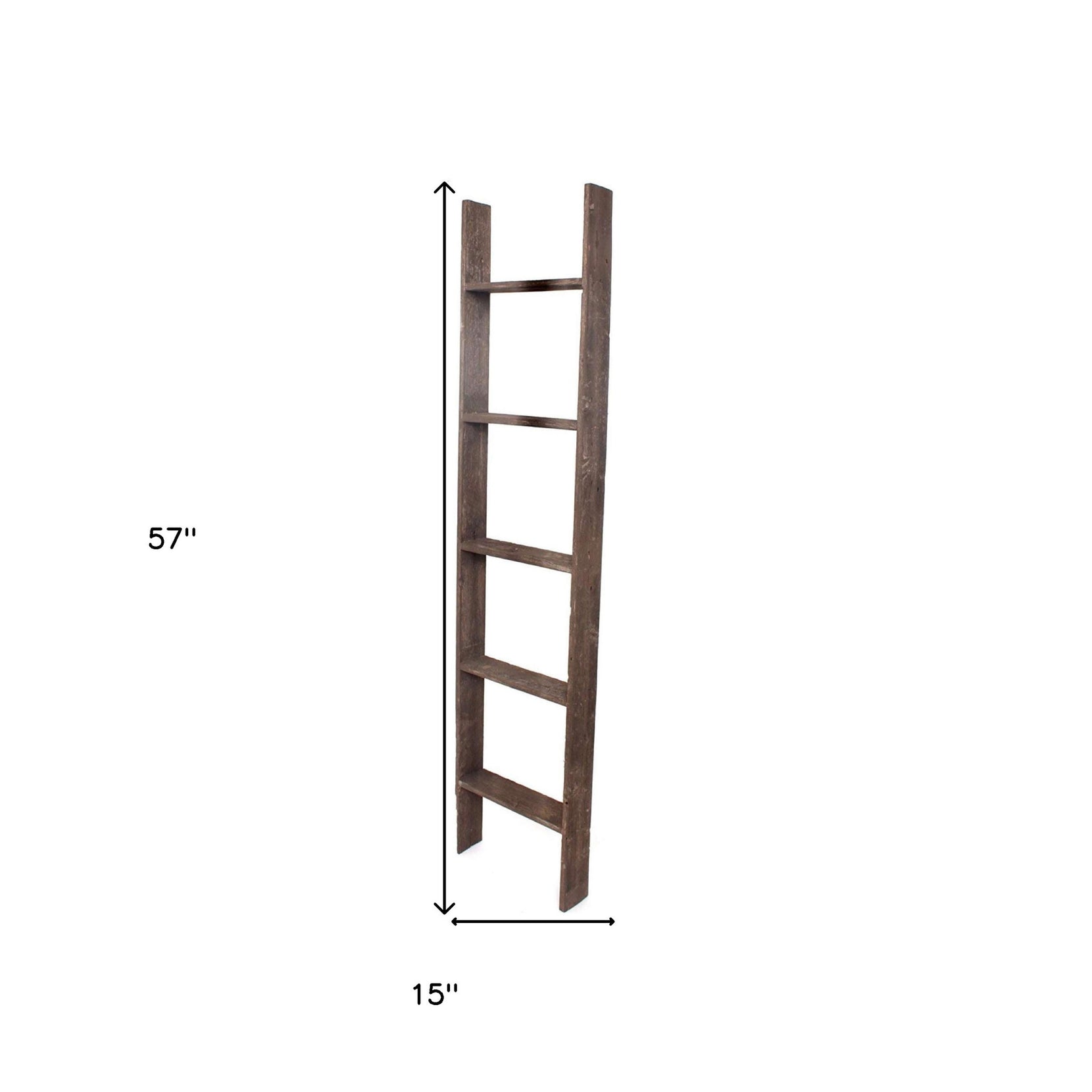 5 Step Rustic Wood Ladder Shelf | 15