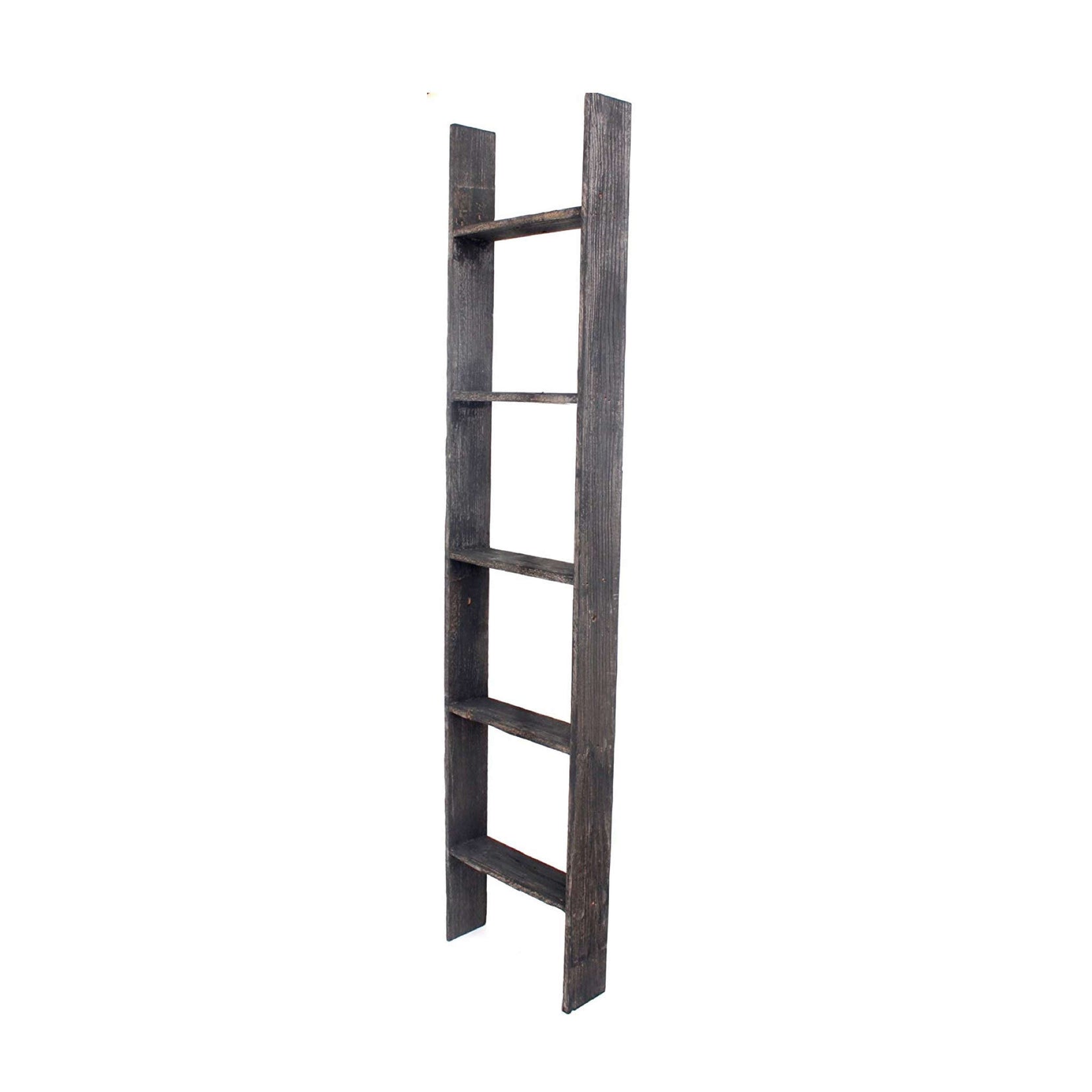 4 Step Rustic Black Wood Ladder Shelf | 15