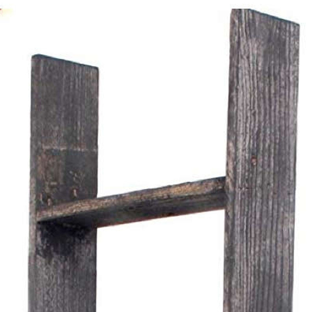 5 Step Rustic Black Wood Ladder Shelf | 15