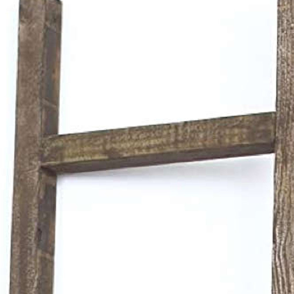 6 Step Rustic Espresso Wood Ladder Shelf | 15