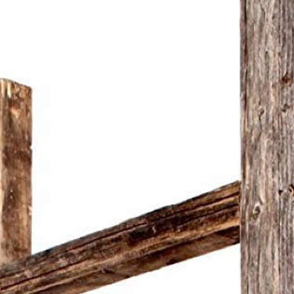 4 Step Rustic Weathered Wood Ladder Shelf | 15