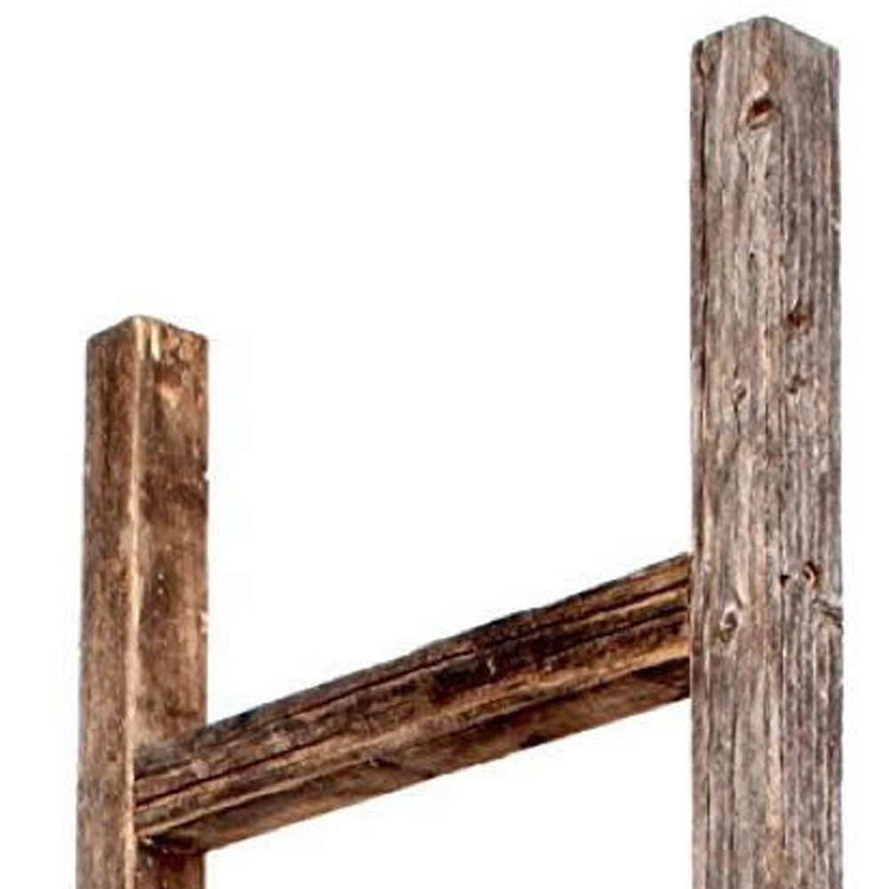 4 Step Rustic Weathered Wood Ladder Shelf | 15