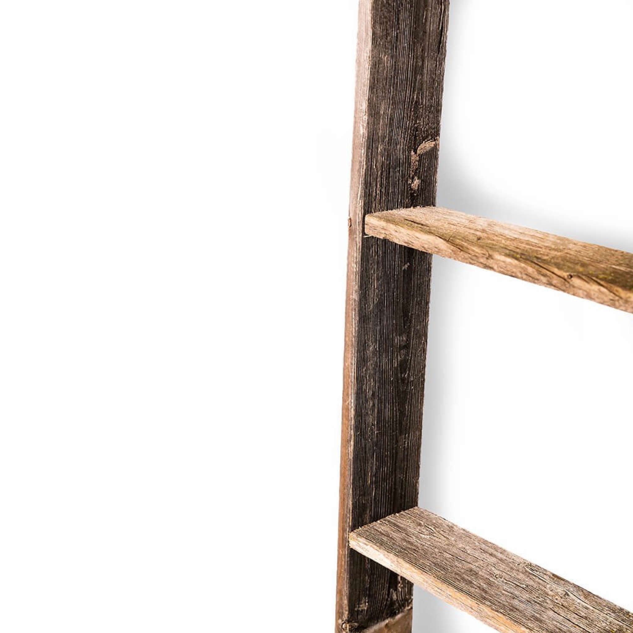 5 Step Rustic Weathered Natural Wood Ladder Shelf | 13