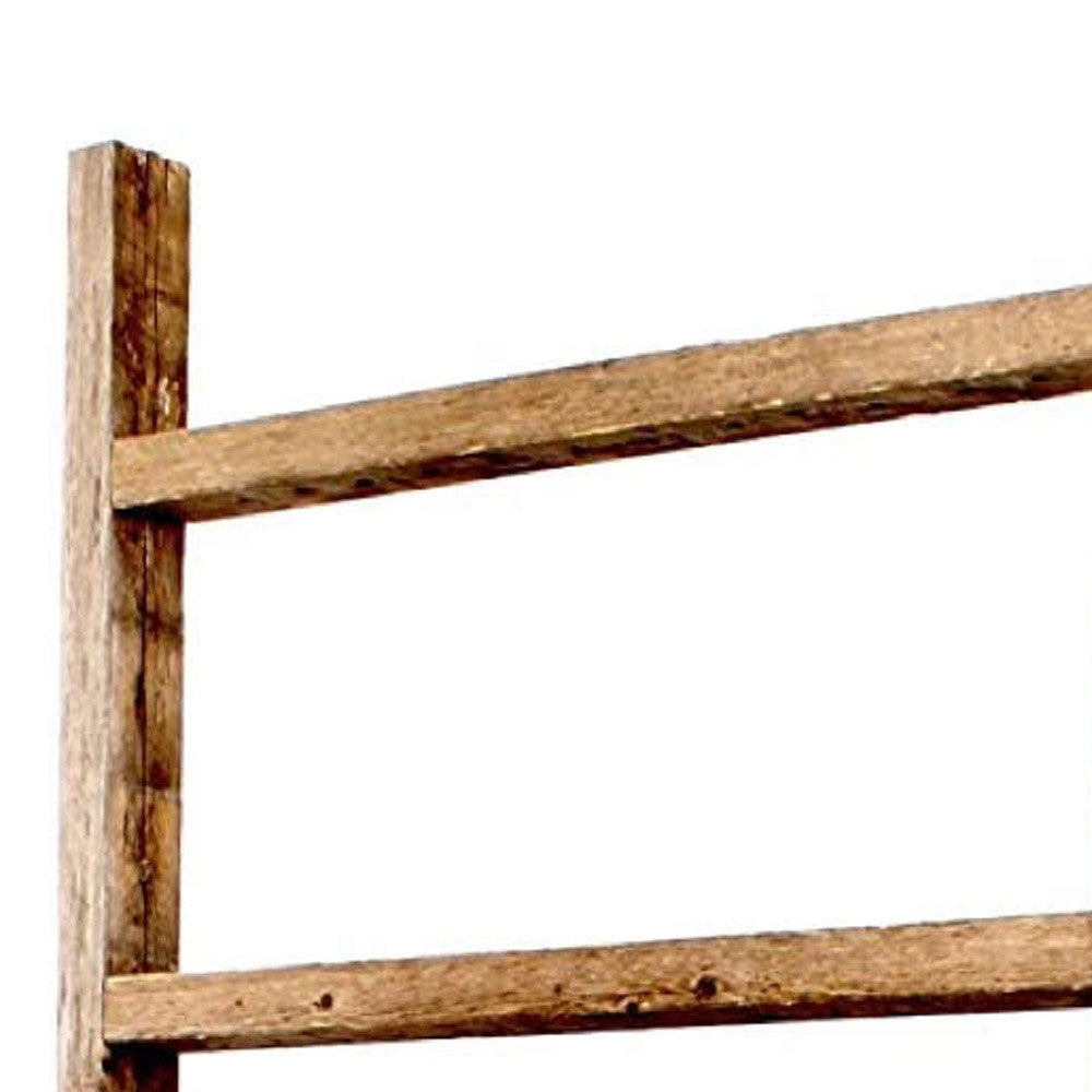 6 Step Rustic Weathered Wood Ladder Shelf | 18