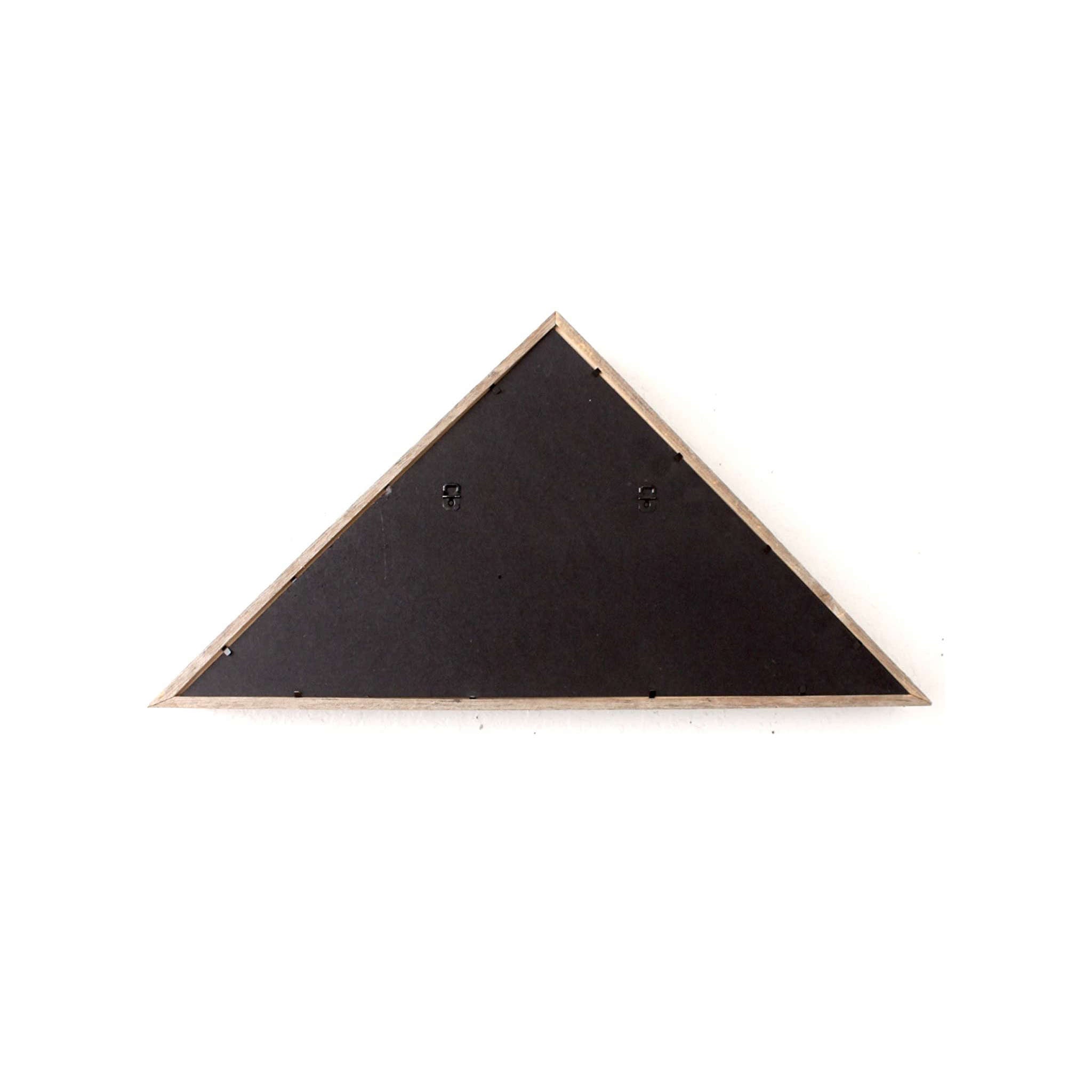 Rustic Weathered Grey Reclaimed Wood Triangle Wooden Display Flag Case | 14