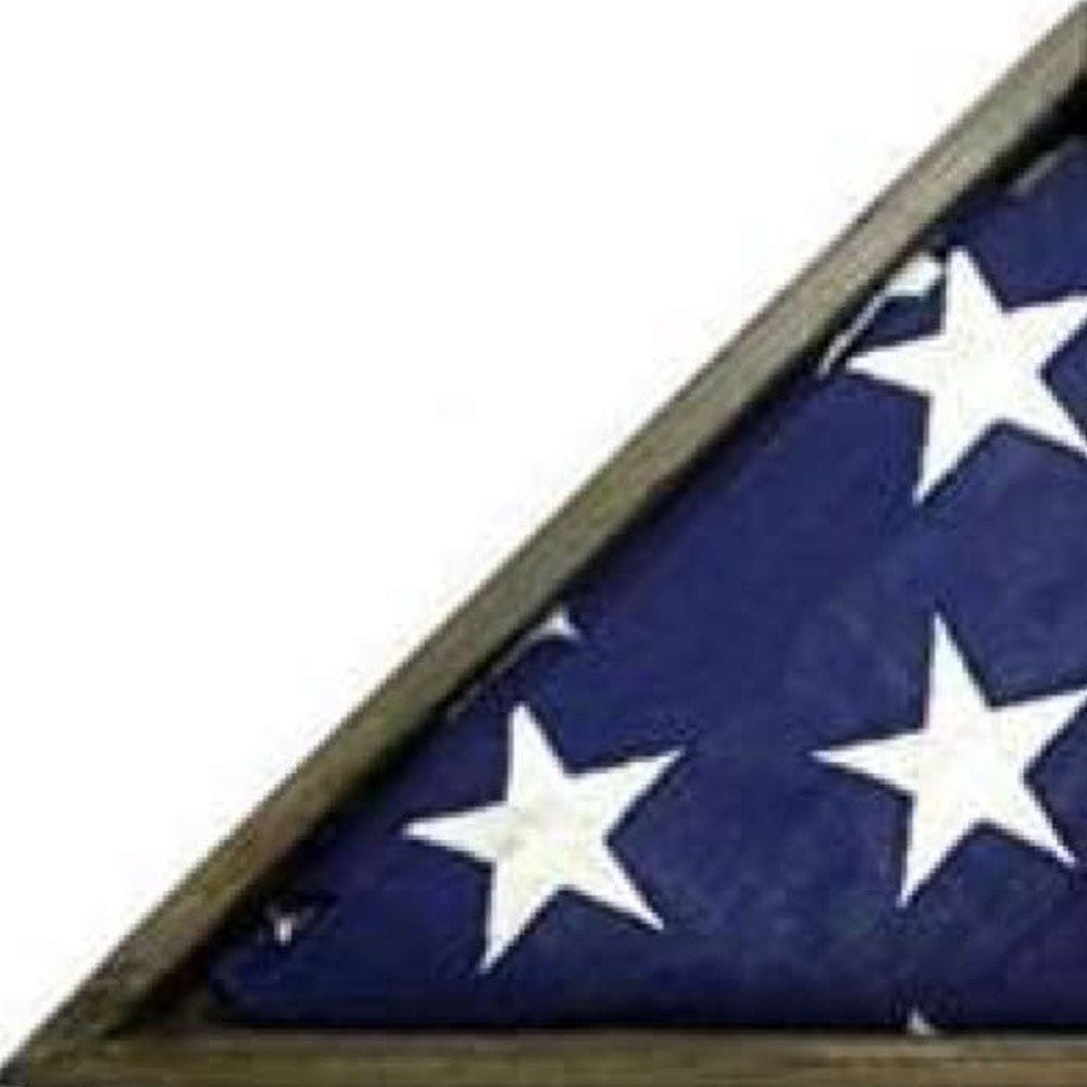 Rustic Weathered Grey Reclaimed Wood Triangle Wooden Display Flag Case | 14
