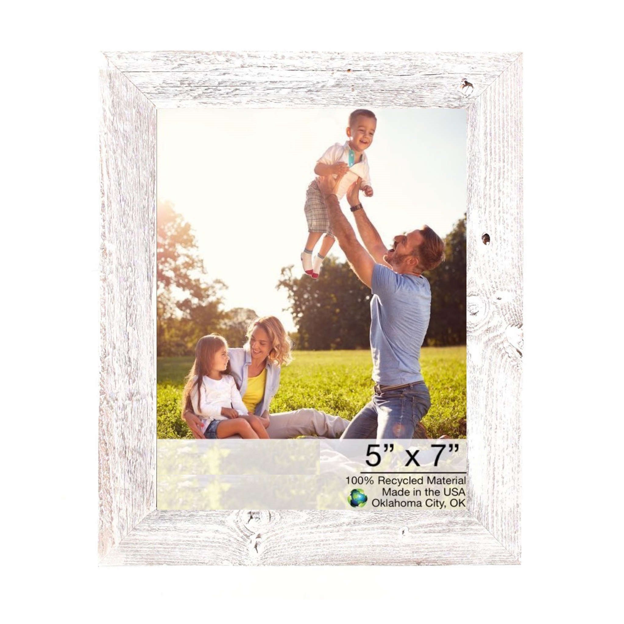Rustic White-Washed Grey Wood Picture Frame | 5