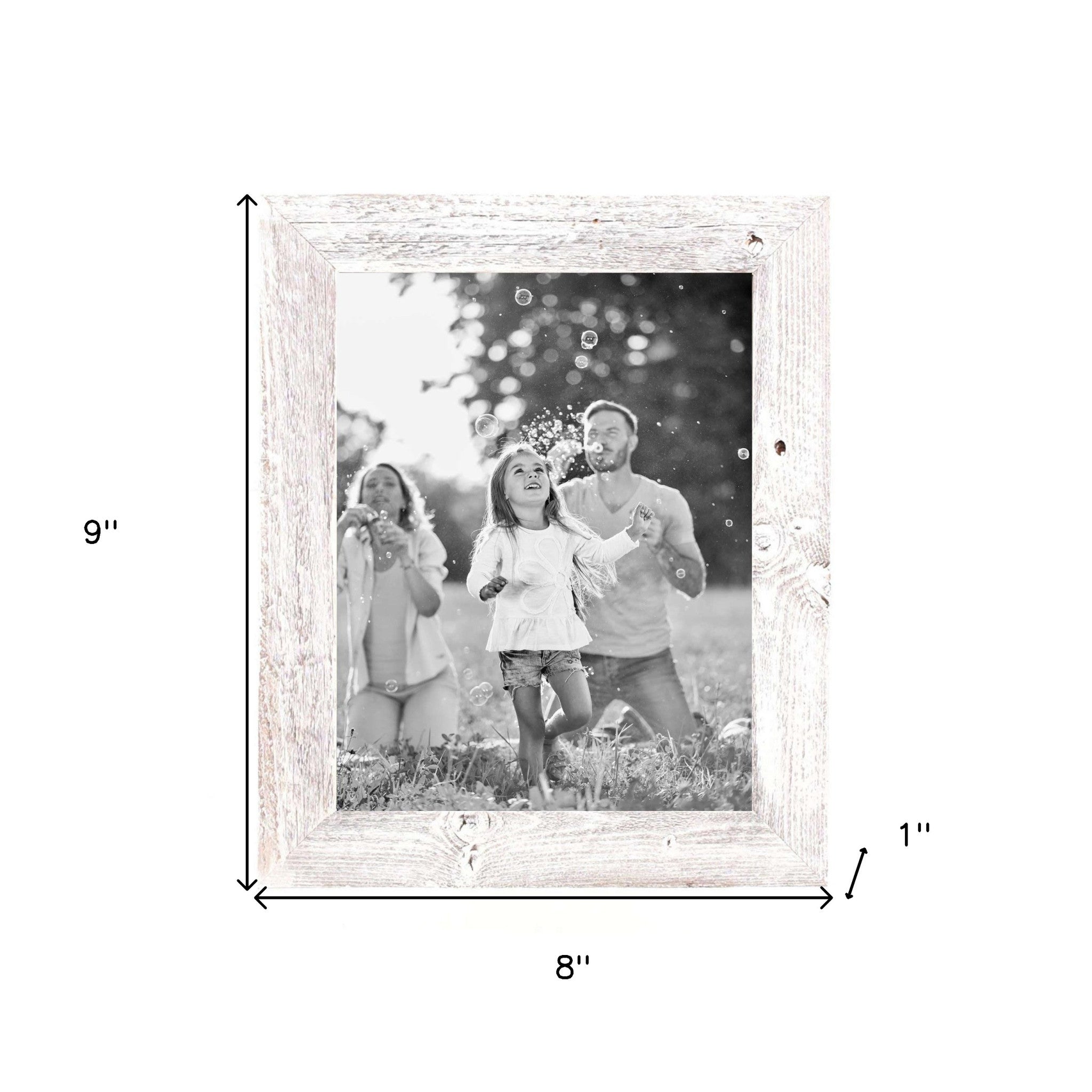 Rustic White-Washed Grey Wood Picture Frame | 6