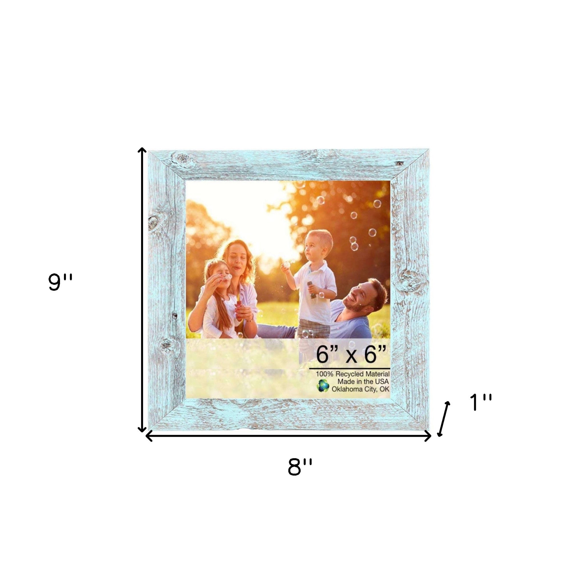 Rustic Blue Wood Picture Frame | 6
