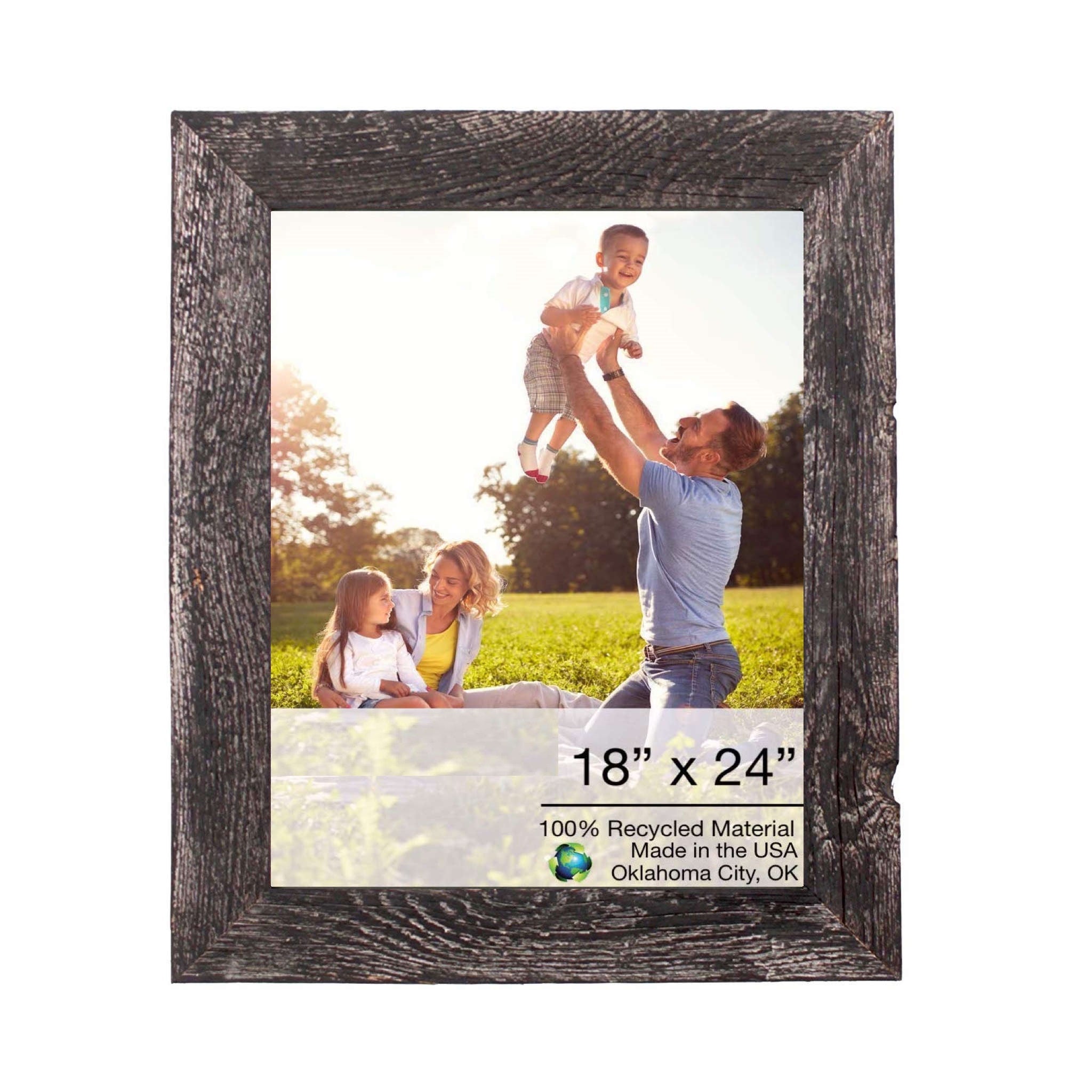 Rustic Smoky Black Picture Wood Frame With Plexiglass Holder | 18