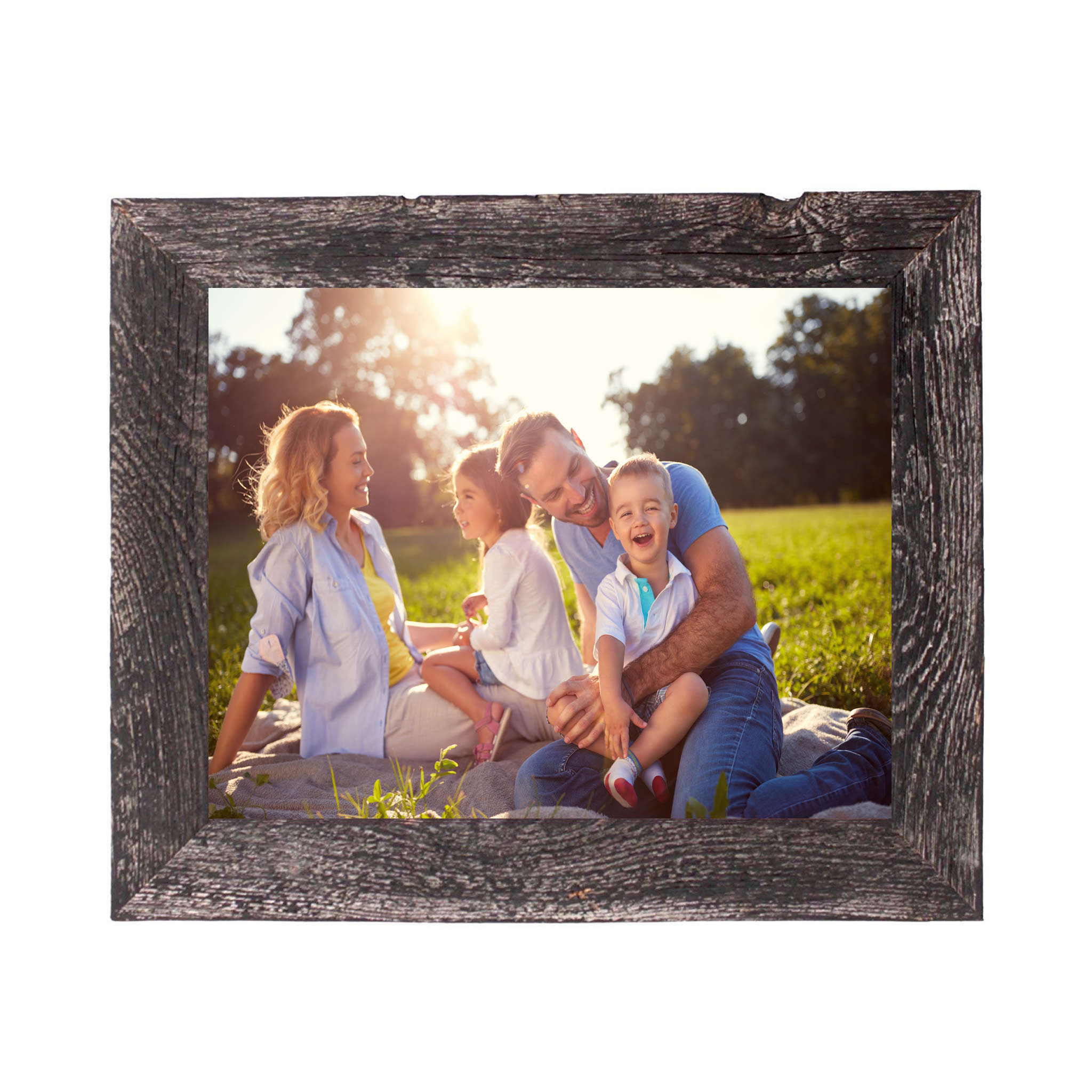 Rustic Smoky Black Picture Wood Frame With Plexiglass Holder | 18