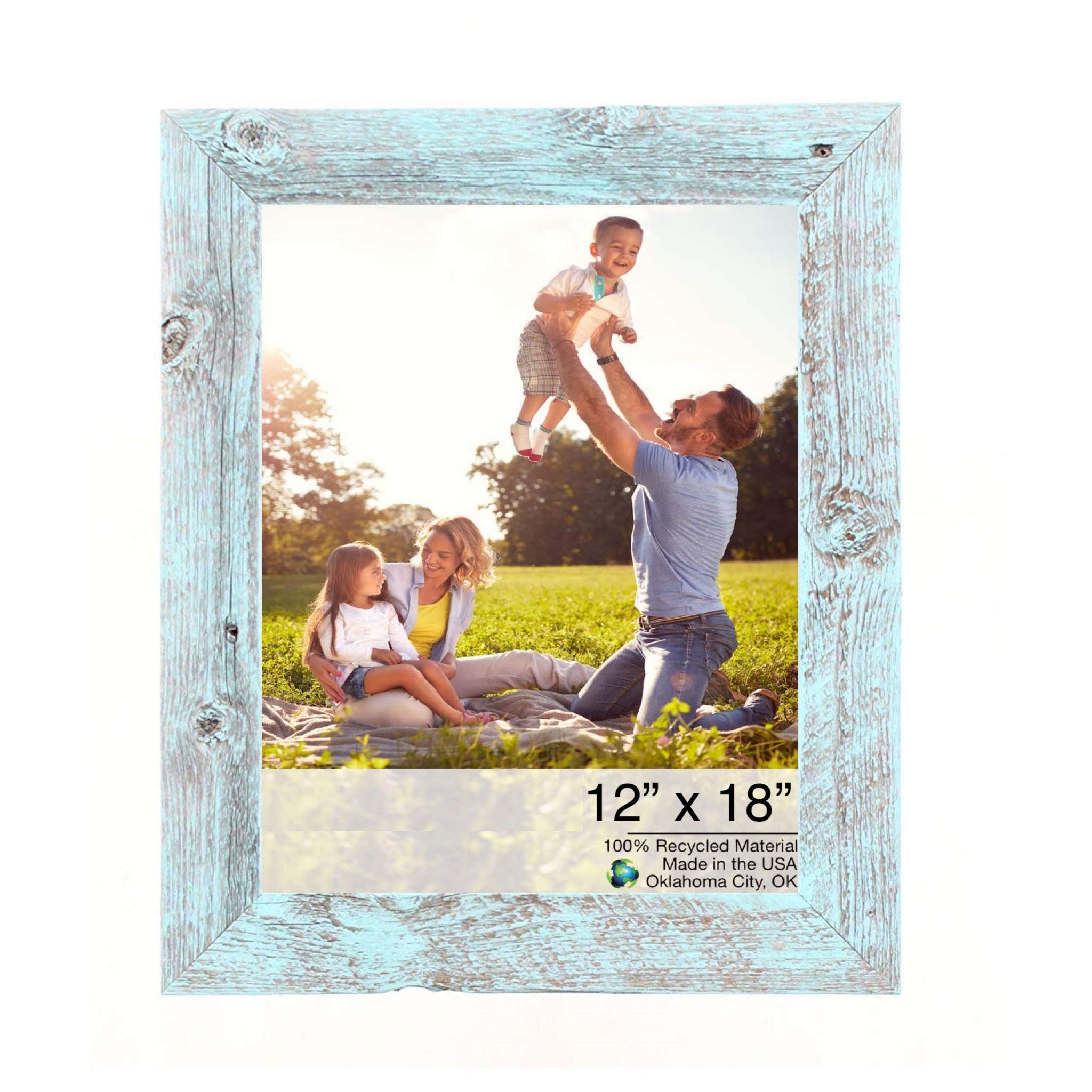 Rustic Blue Wood Picture Frame | 12
