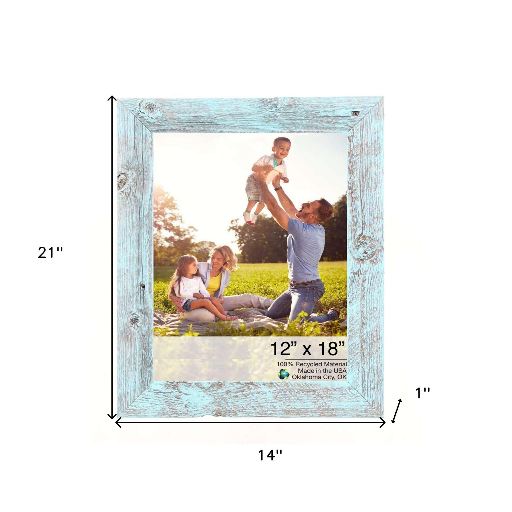 Rustic Blue Wood Picture Frame | 12