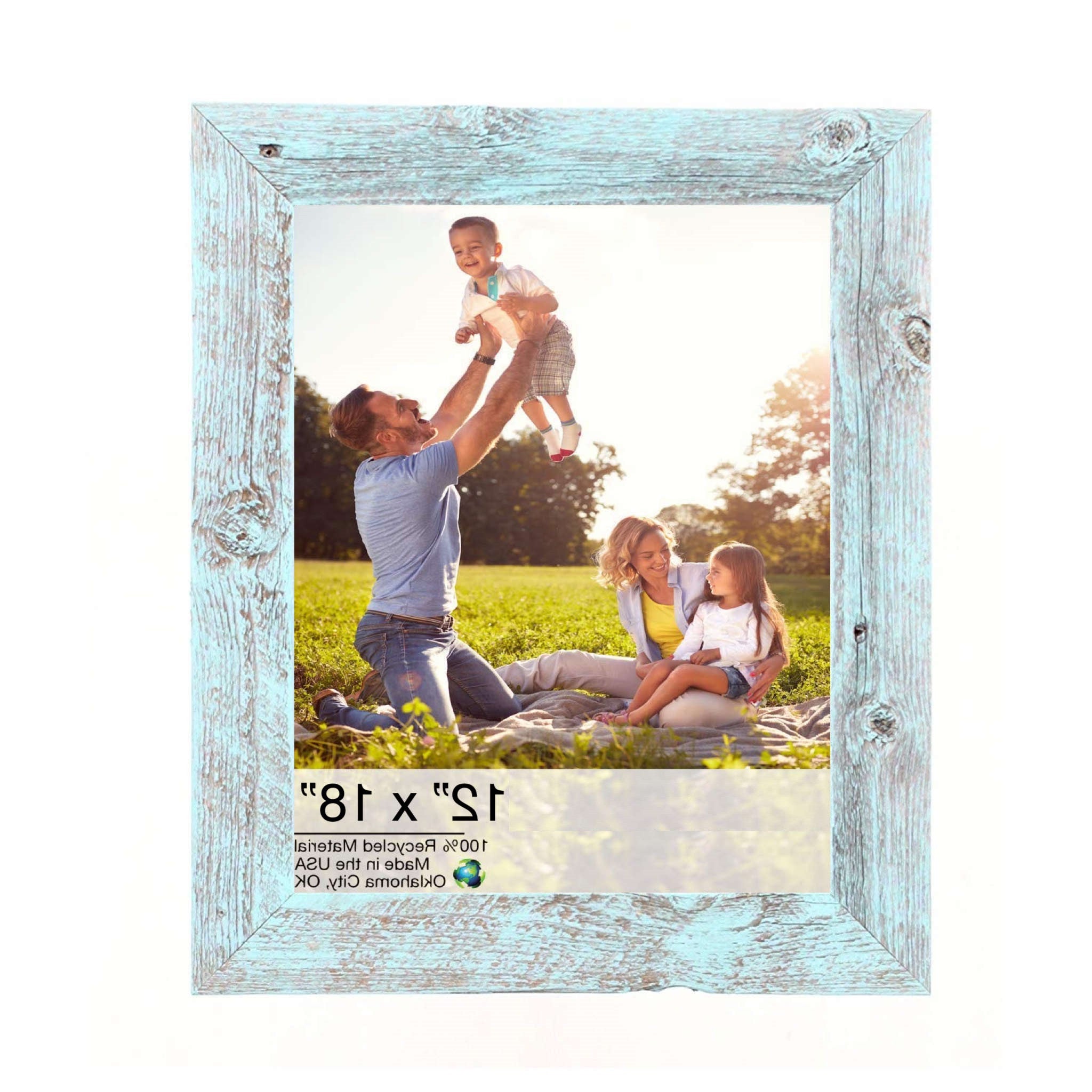 Rustic Blue Wood Picture Frame | 12