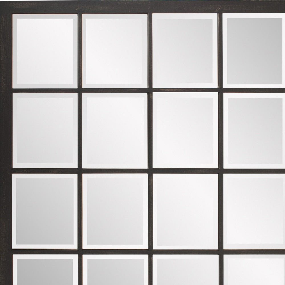 Rectangular Antique Black Finish Wall Mirror with Beveled Edge | 34