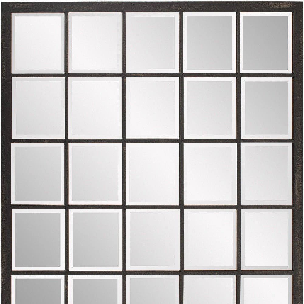 Rectangular Antique Black Finish Wall Mirror with Beveled Edge | 34