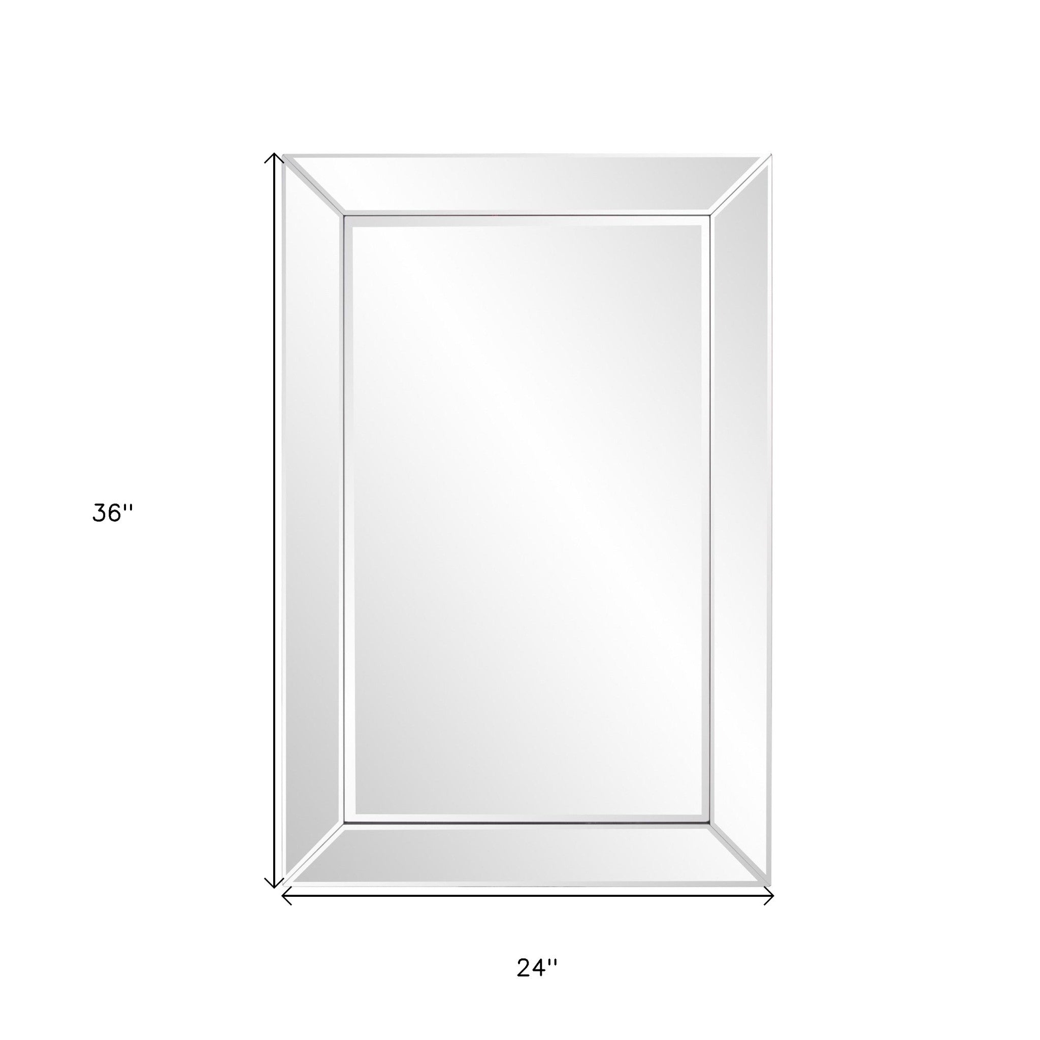 Mirrored Frame Hanging Accent Wall Mirror | 24