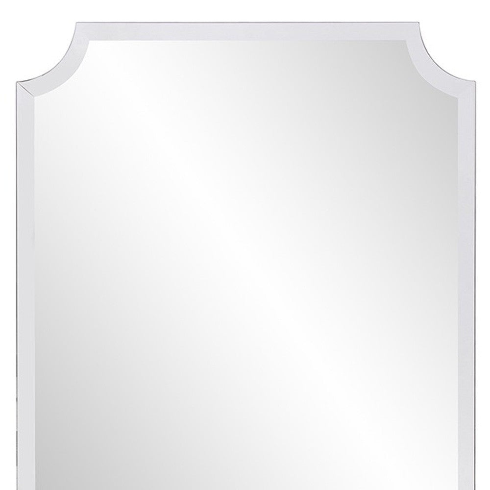 Minimalist Rectangle Mirror With Beveled Edge And Scalloped Corners ...