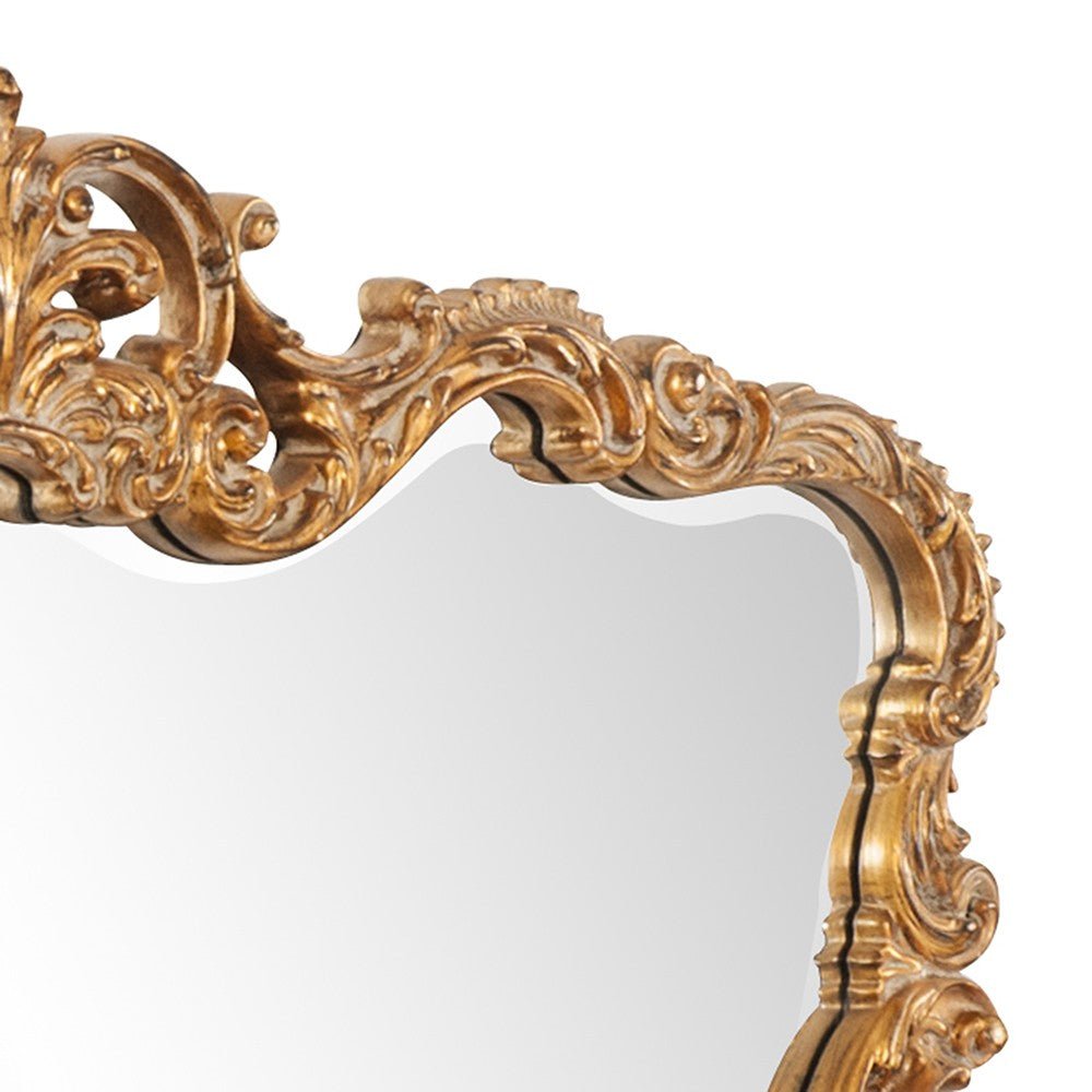 Gold Leaf Wall Mirror With Decorative Textured Frame | 27